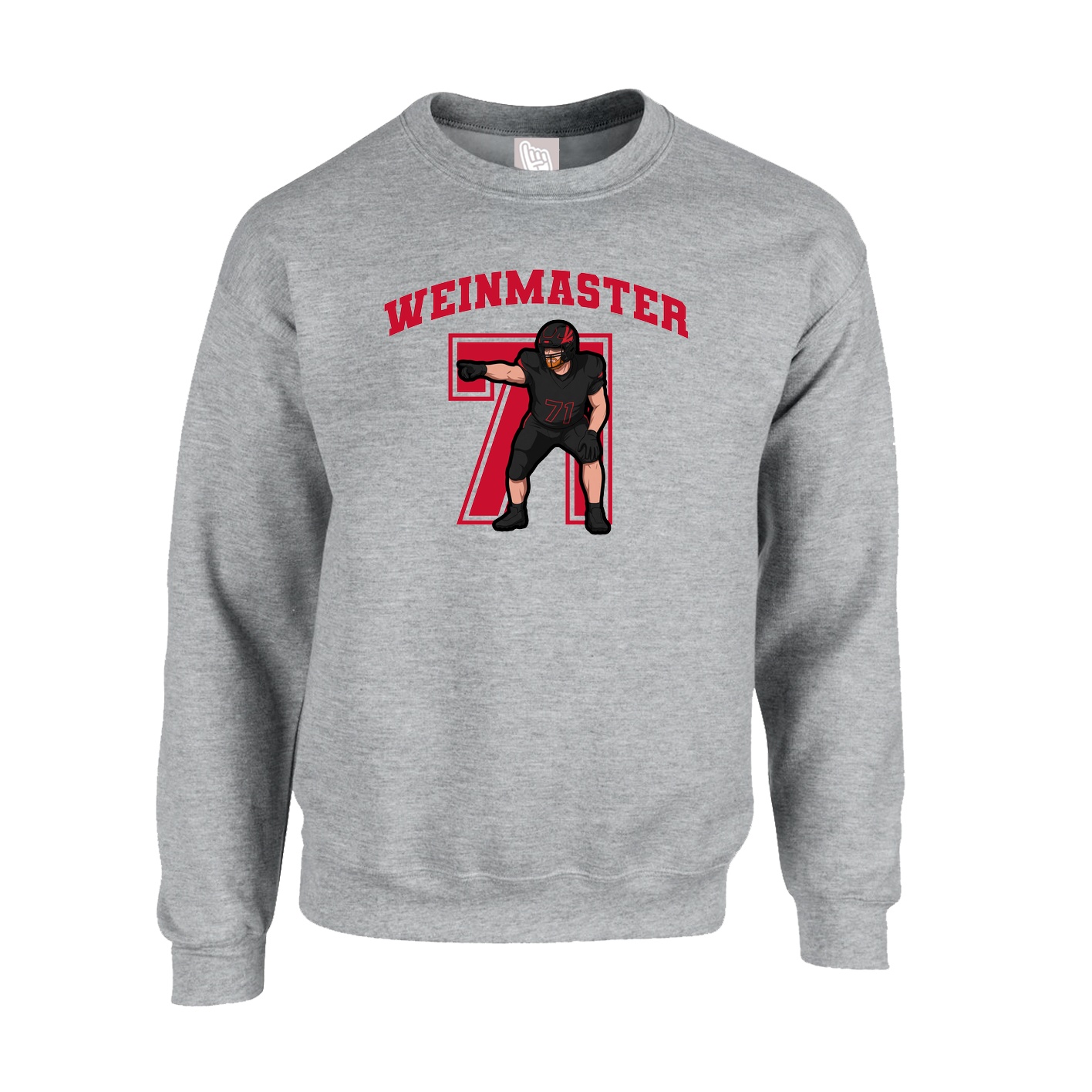 Fleece Crew — Number in Grey