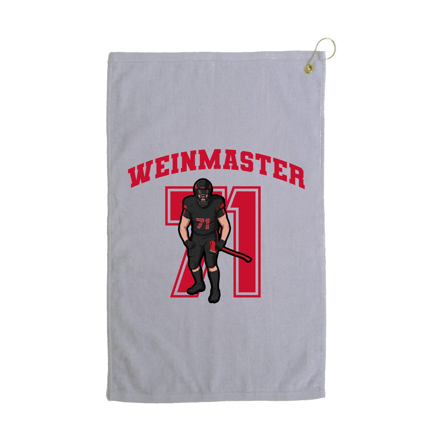 Golf Towel — Number in Grey