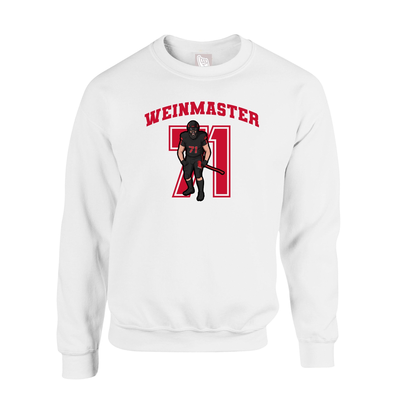 Fleece Crew — Number in White