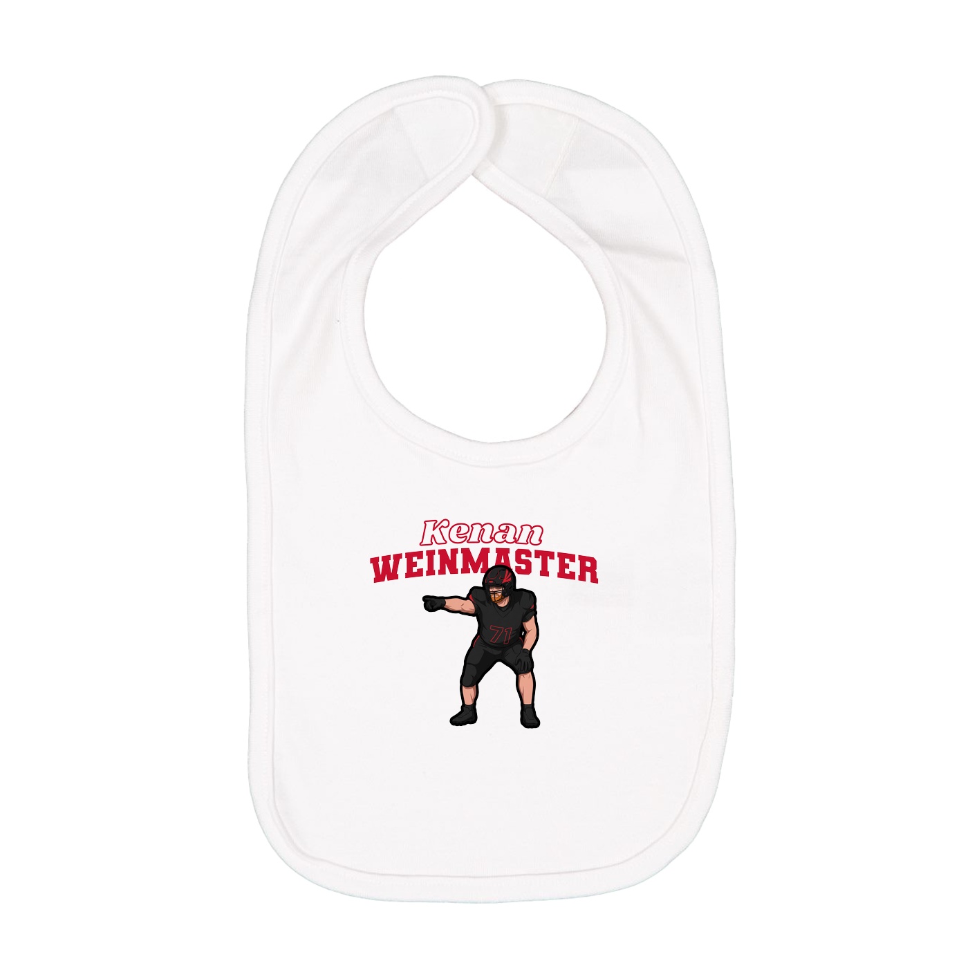 Infant Bib — Name Arch in White