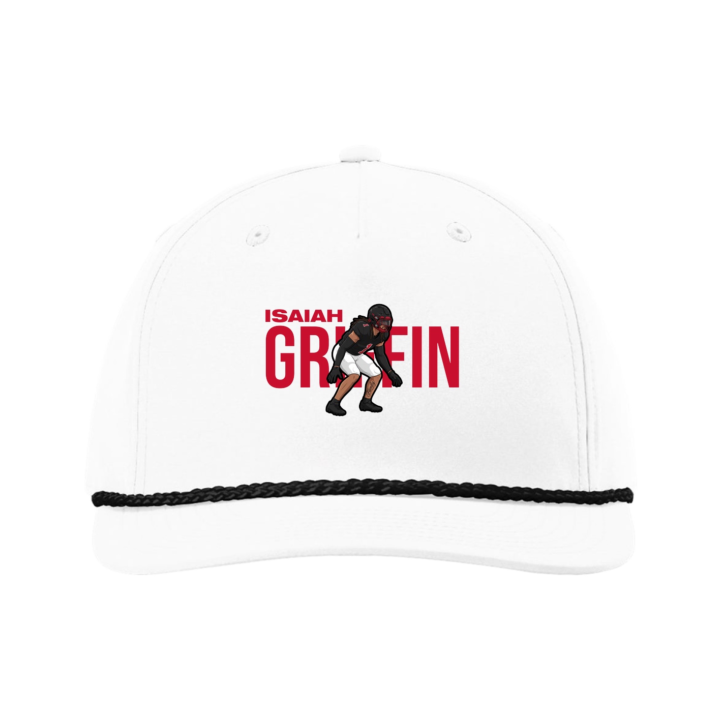 Five-Panel Classic Rope Cap — Player Name in White