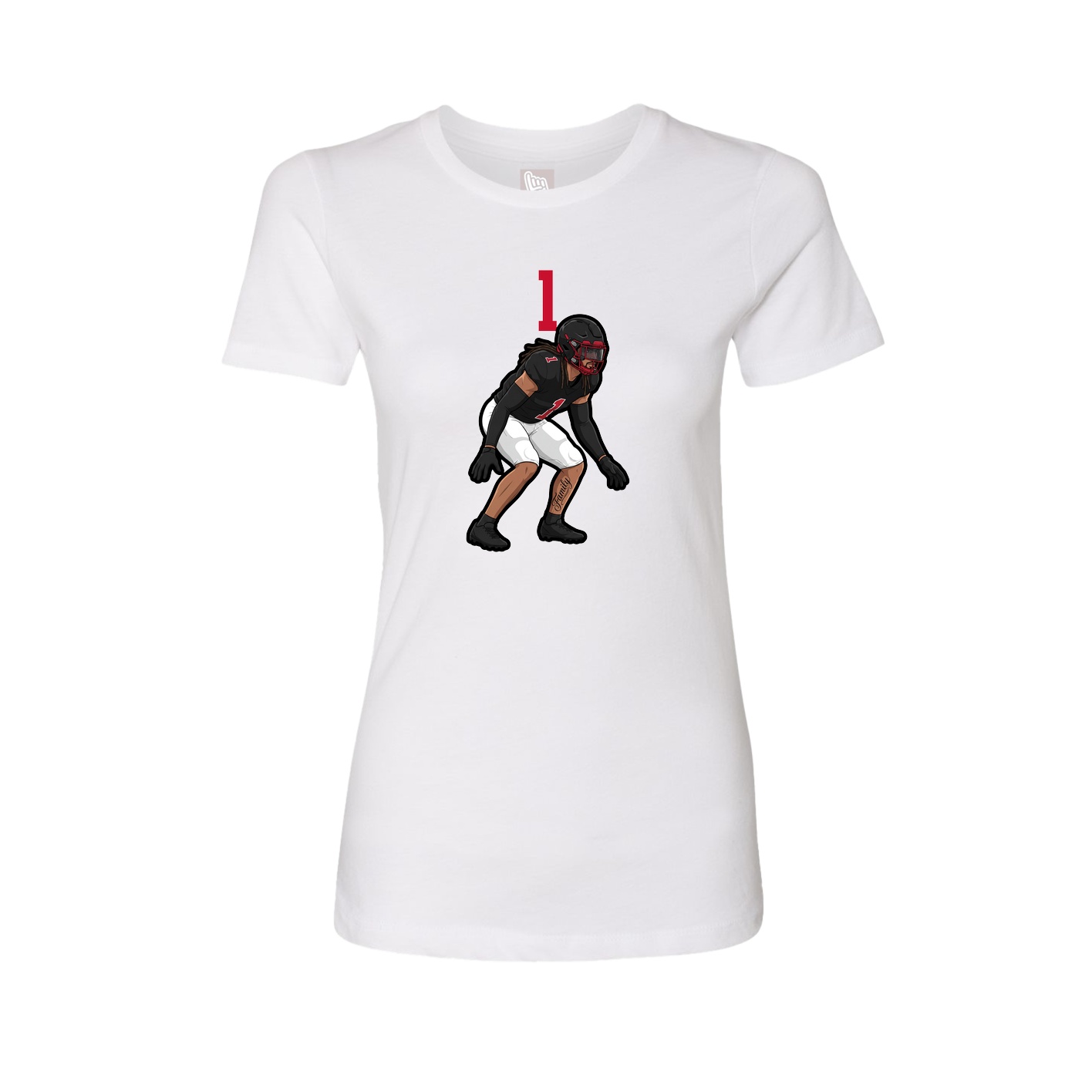 Fitted Women's Tee — Number Top in White