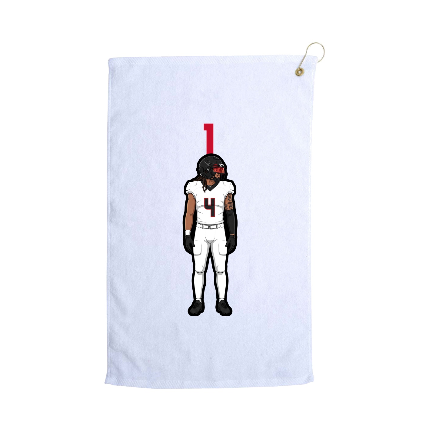 Golf Towel — Number Top in White