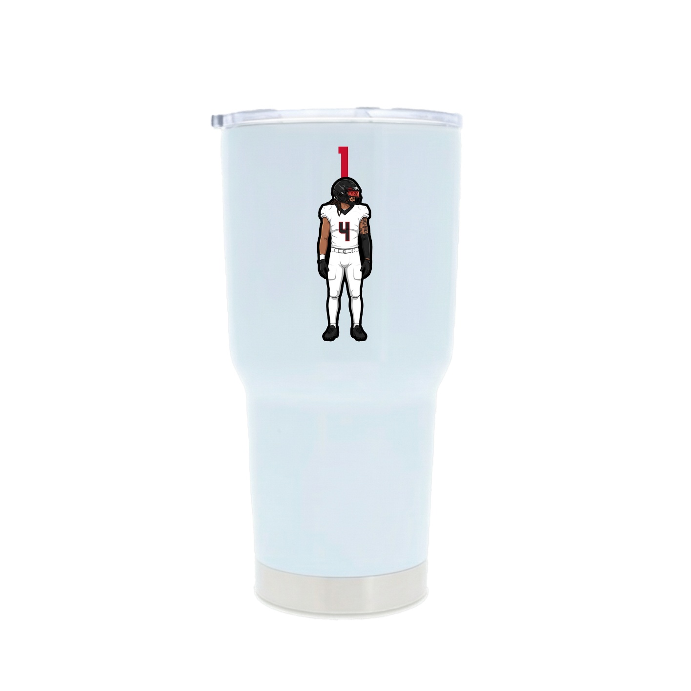 30oz Stainless Steel Tumbler — Number Top in White