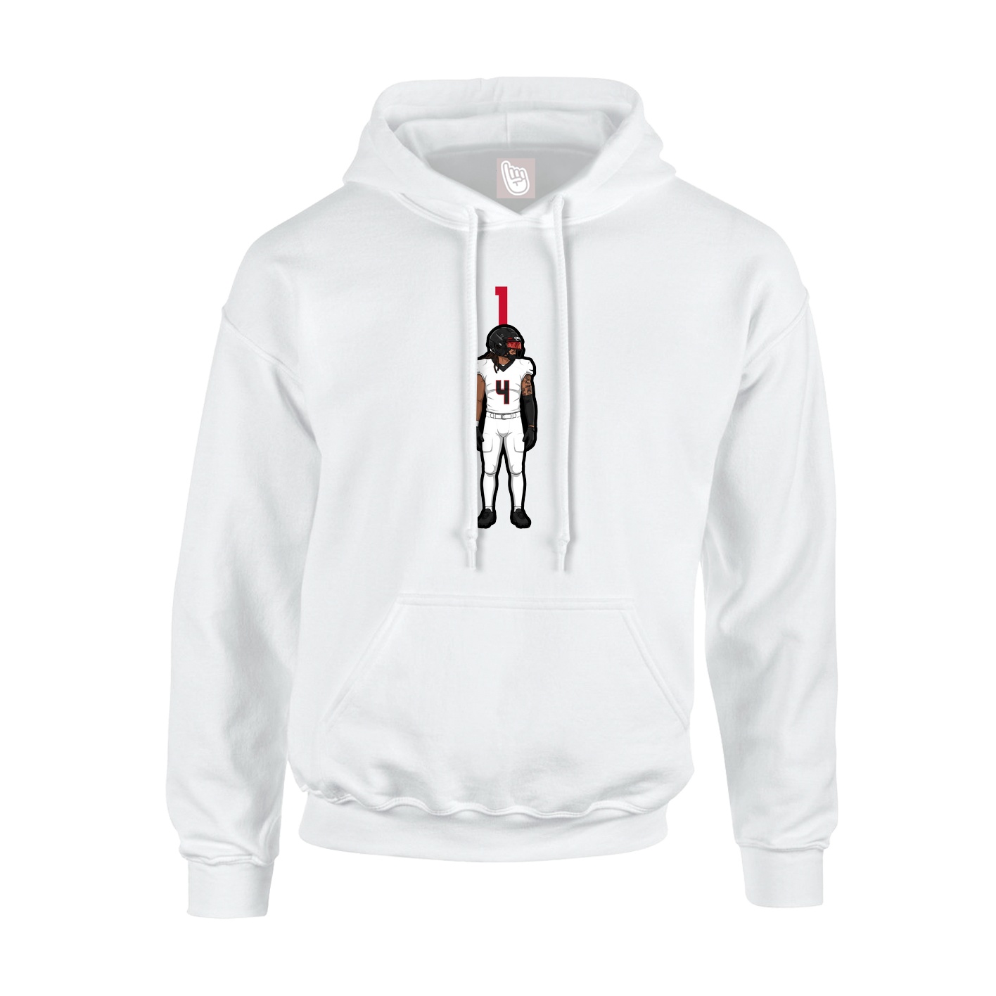 Youth Hoodie — Number Top in White