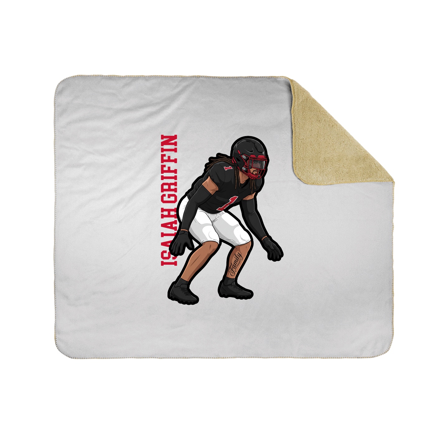 Throw Blanket — Name Vertical in White