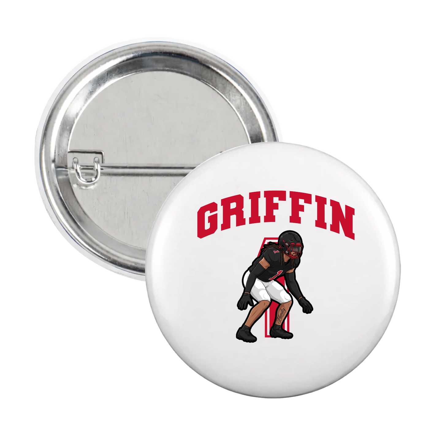 Game Day Button — Number in White