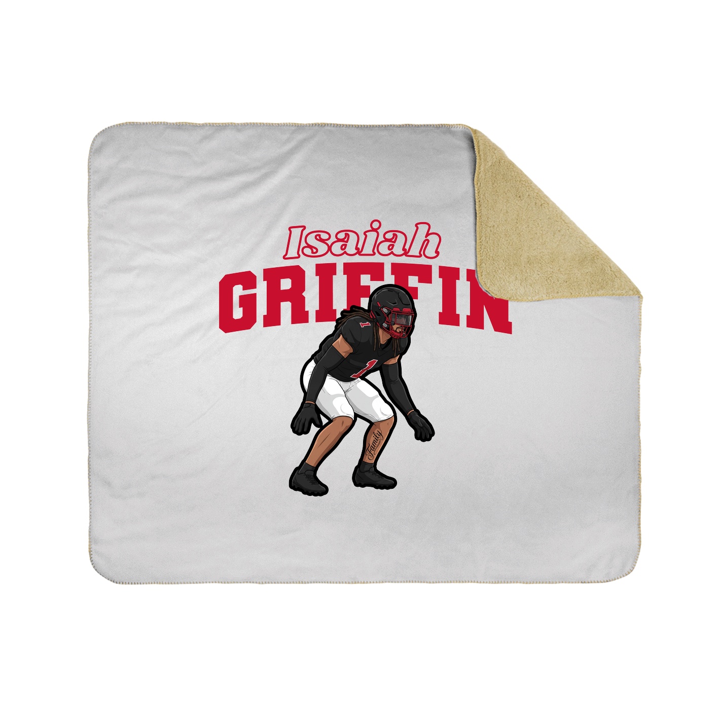 Throw Blanket — Name Arch in White