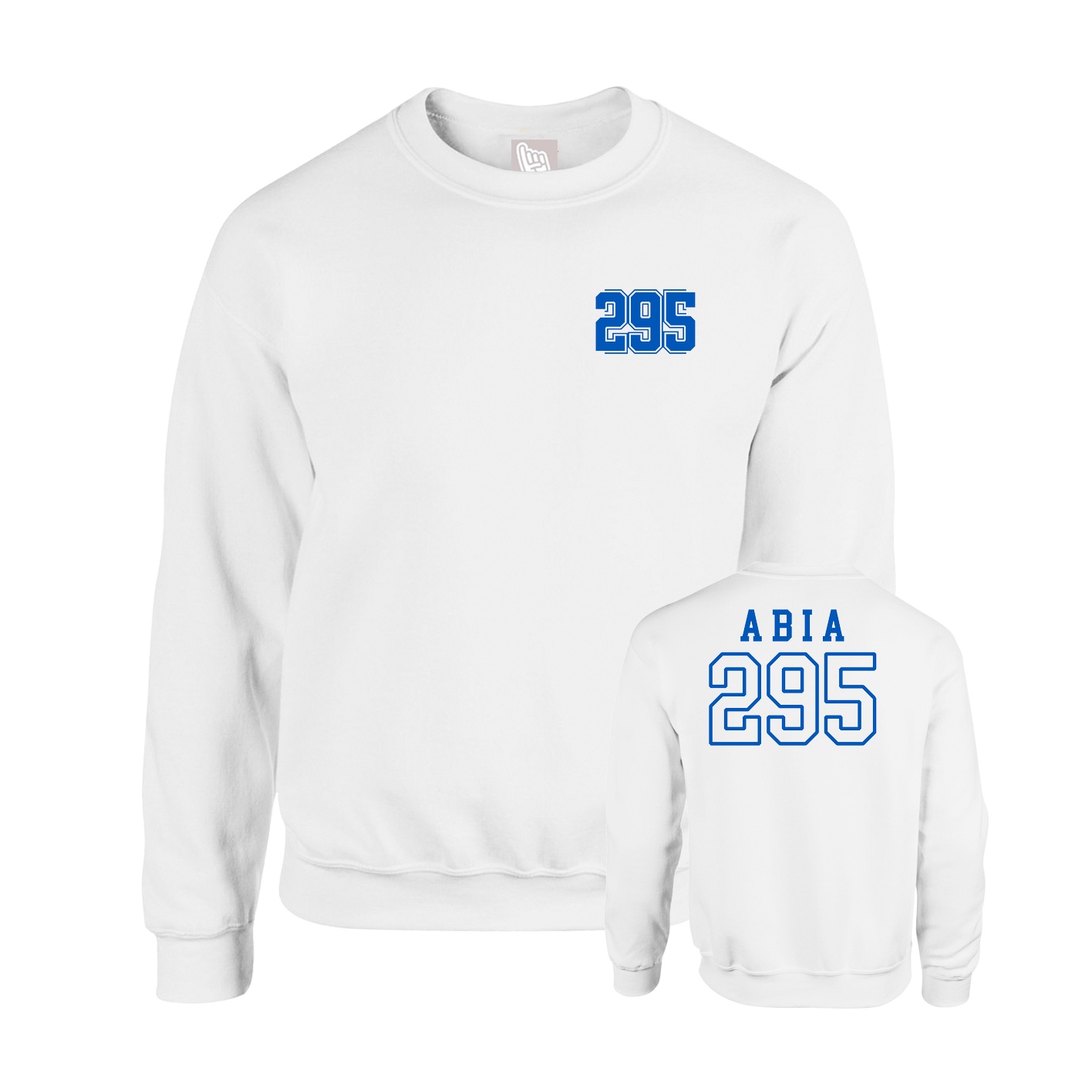 Fleece Crew — Chest Back in White