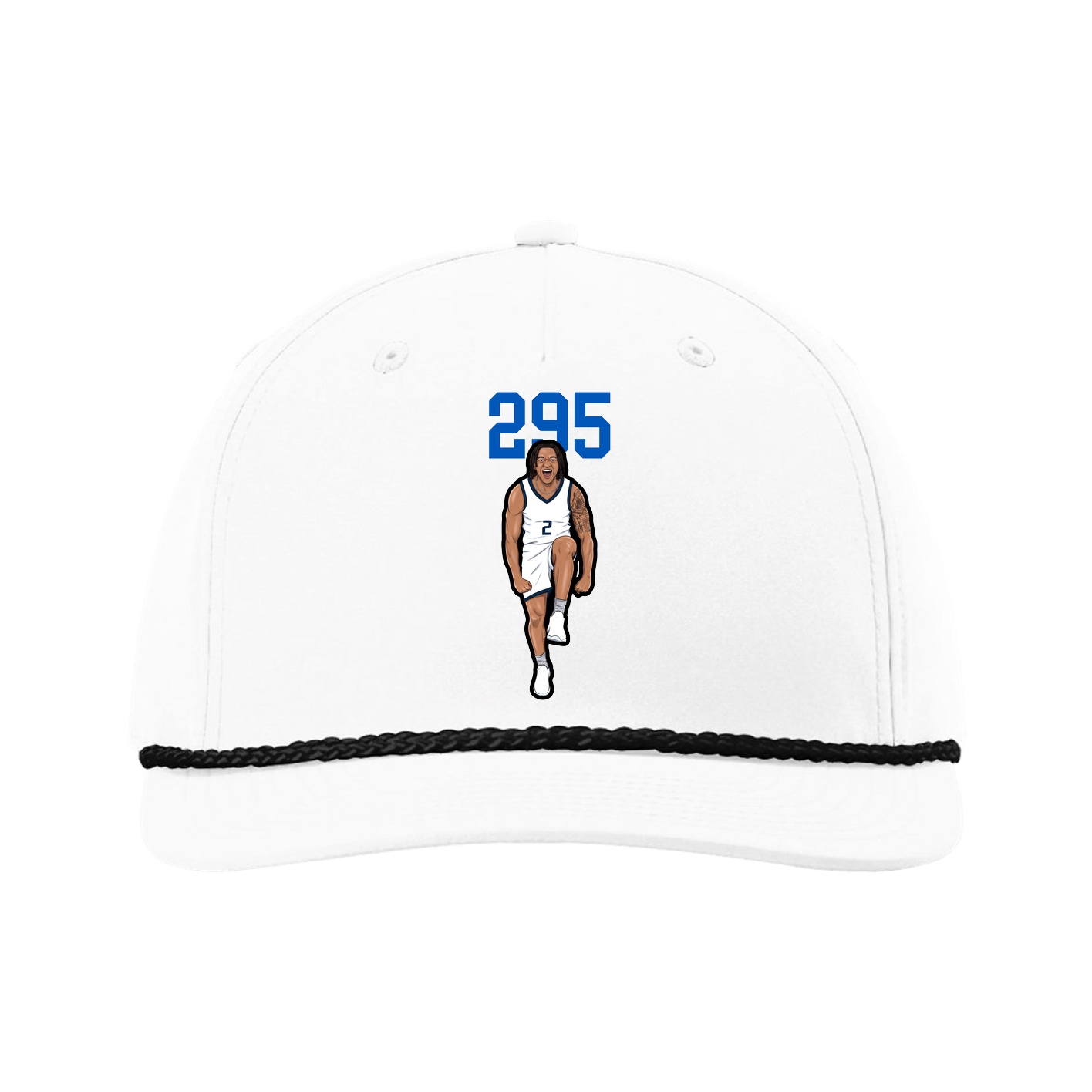 Five-Panel Classic Rope Cap — Number Top in White