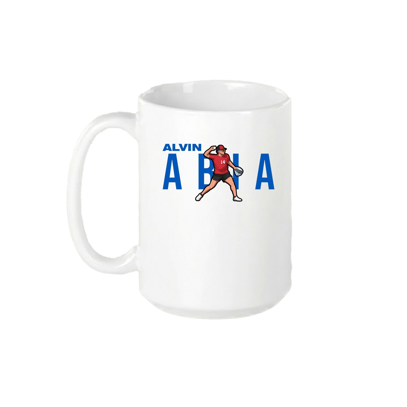 15oz Coffee Mug — Player Name in White