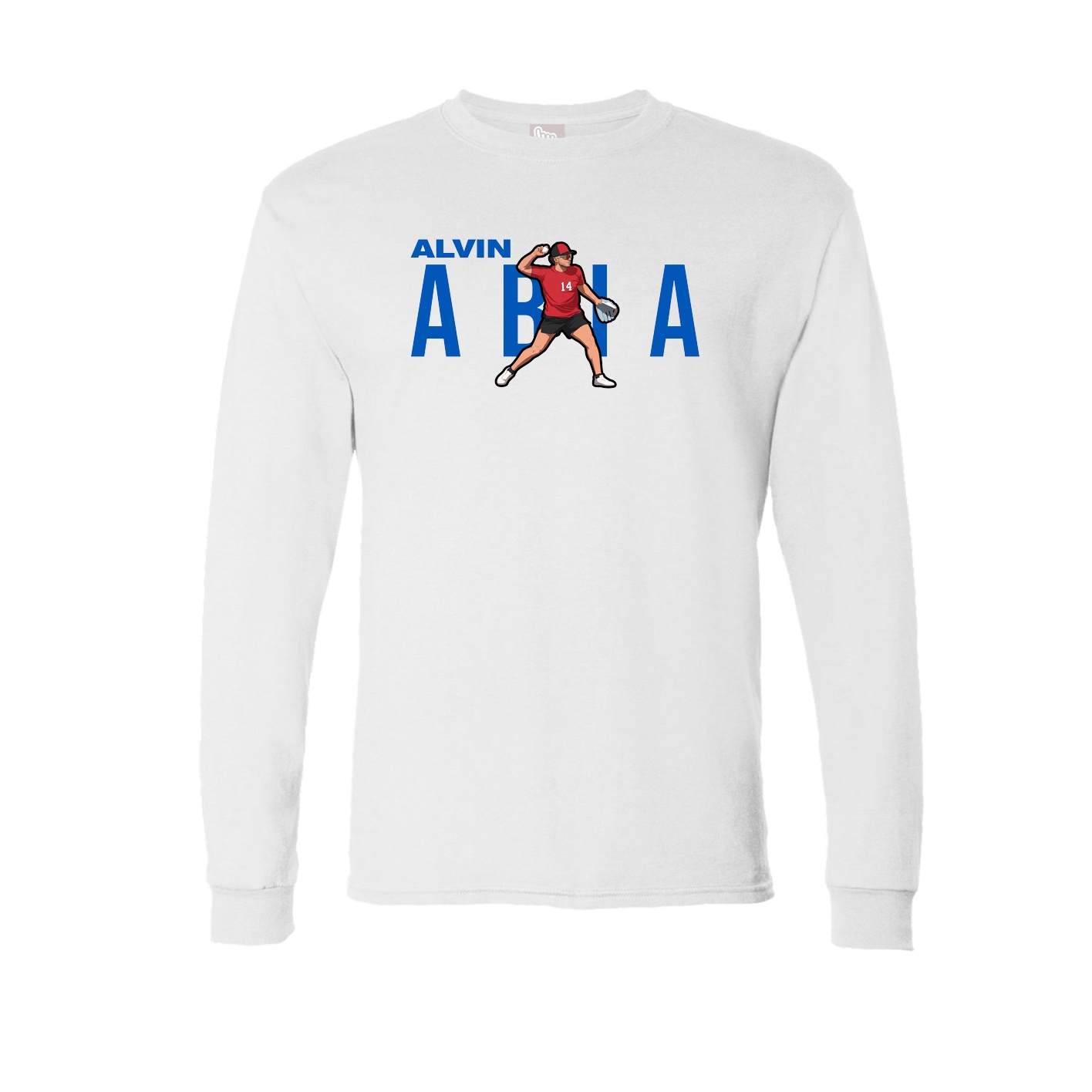 Long Sleeve Tee — Player Name in White