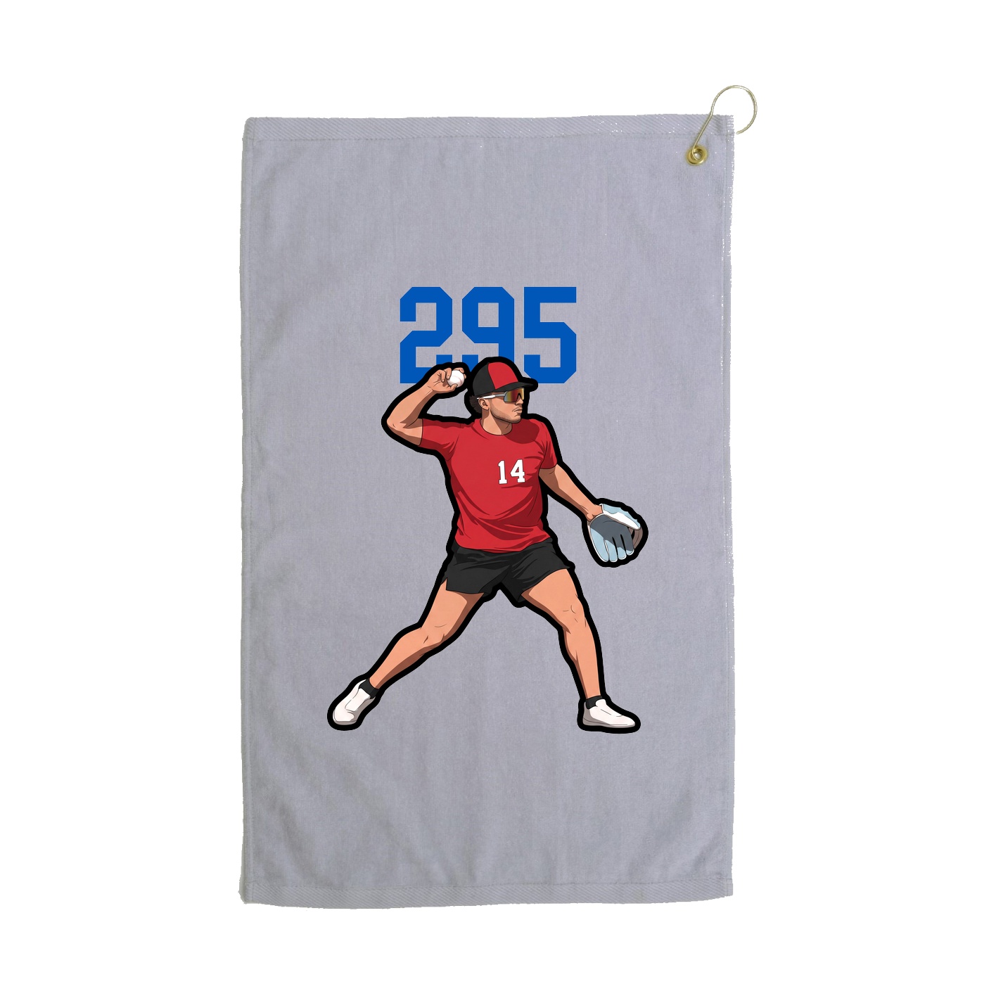 Golf Towel — Number Top in Grey