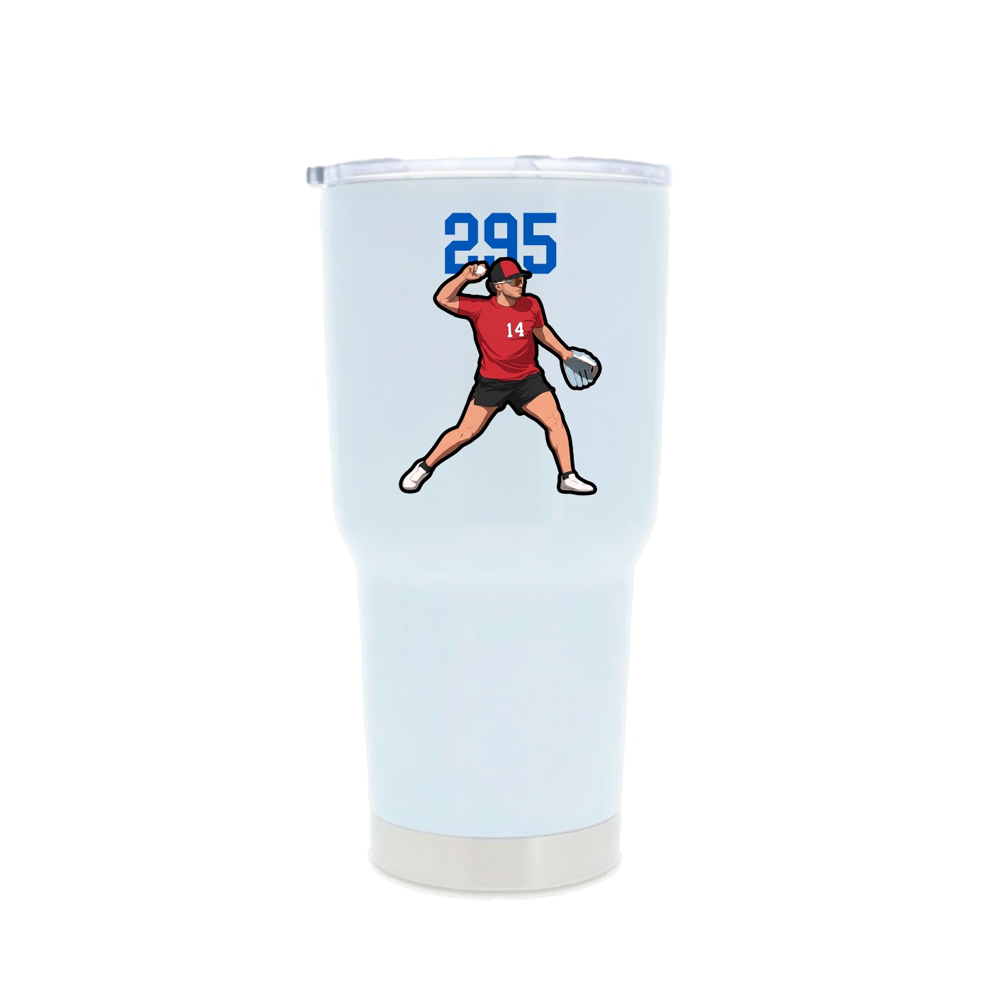30oz Stainless Steel Tumbler — Number Top in White