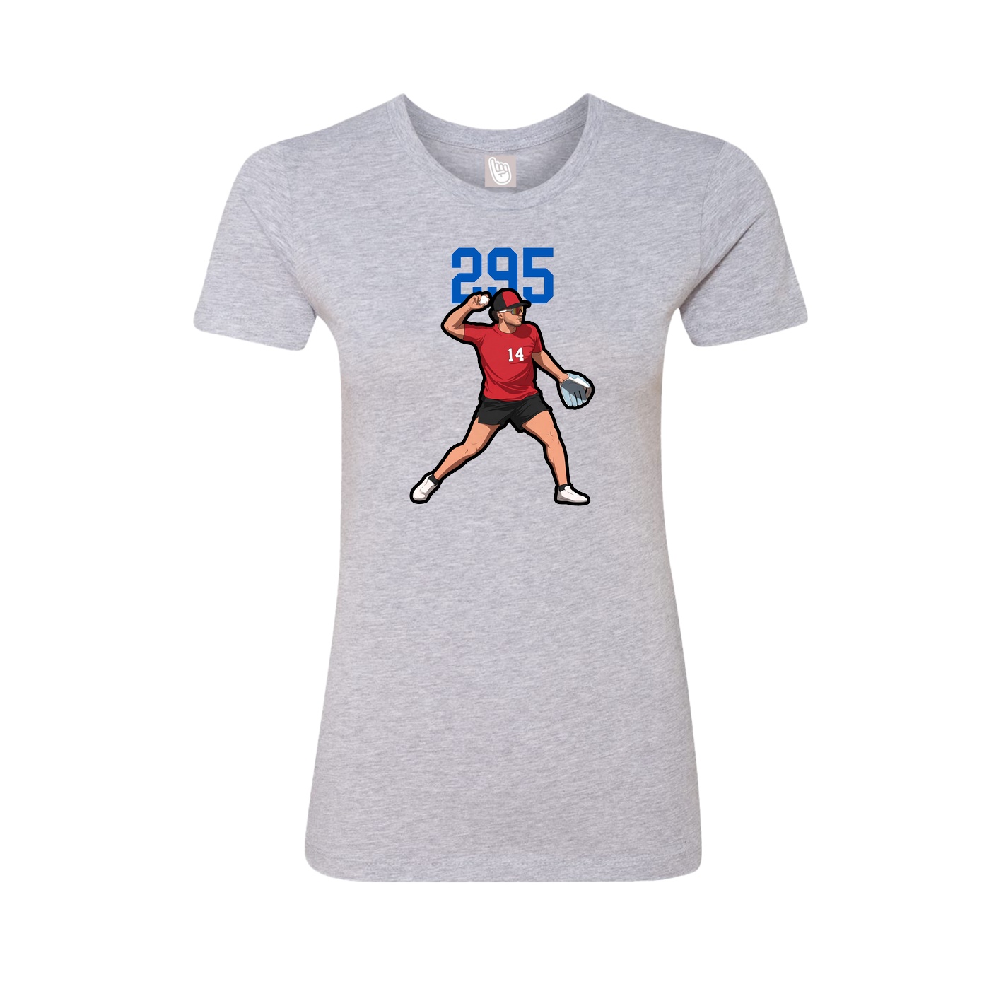 Womens Tee — Number Top in Grey