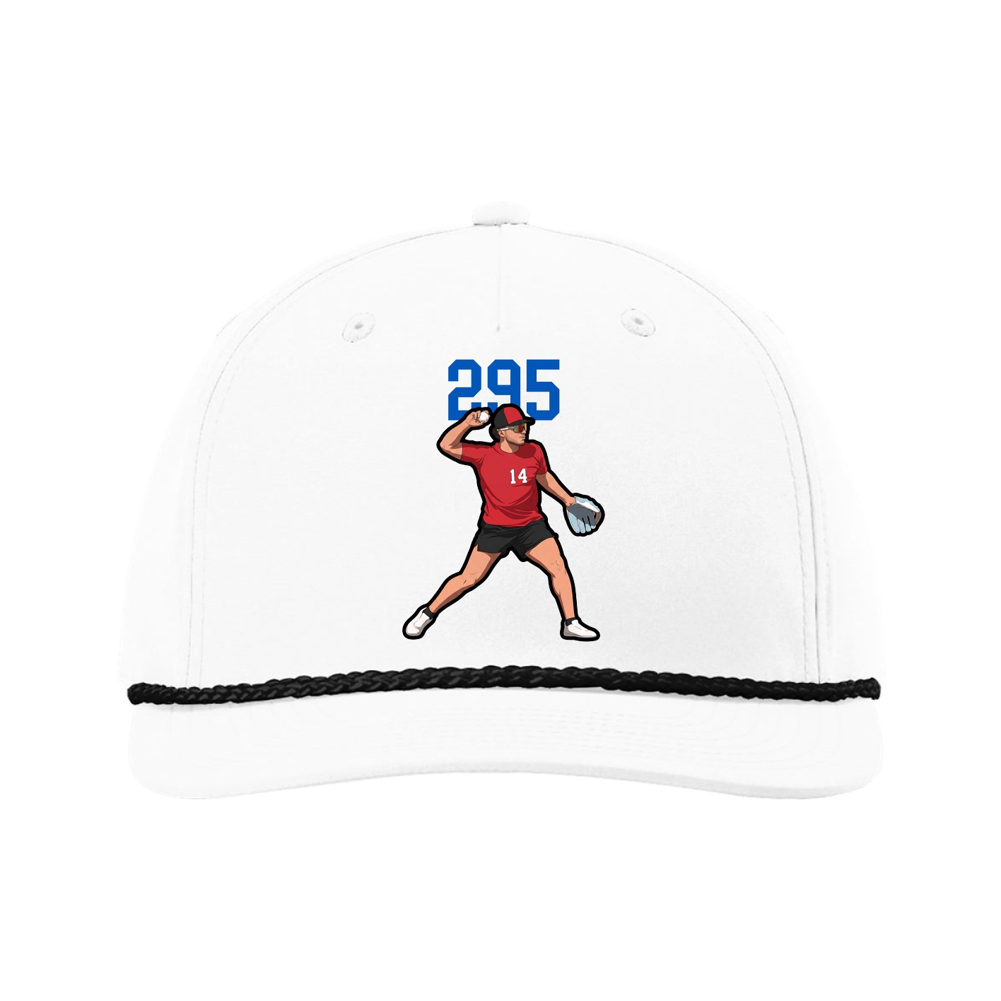 Five-Panel Classic Rope Cap — Number Top in White