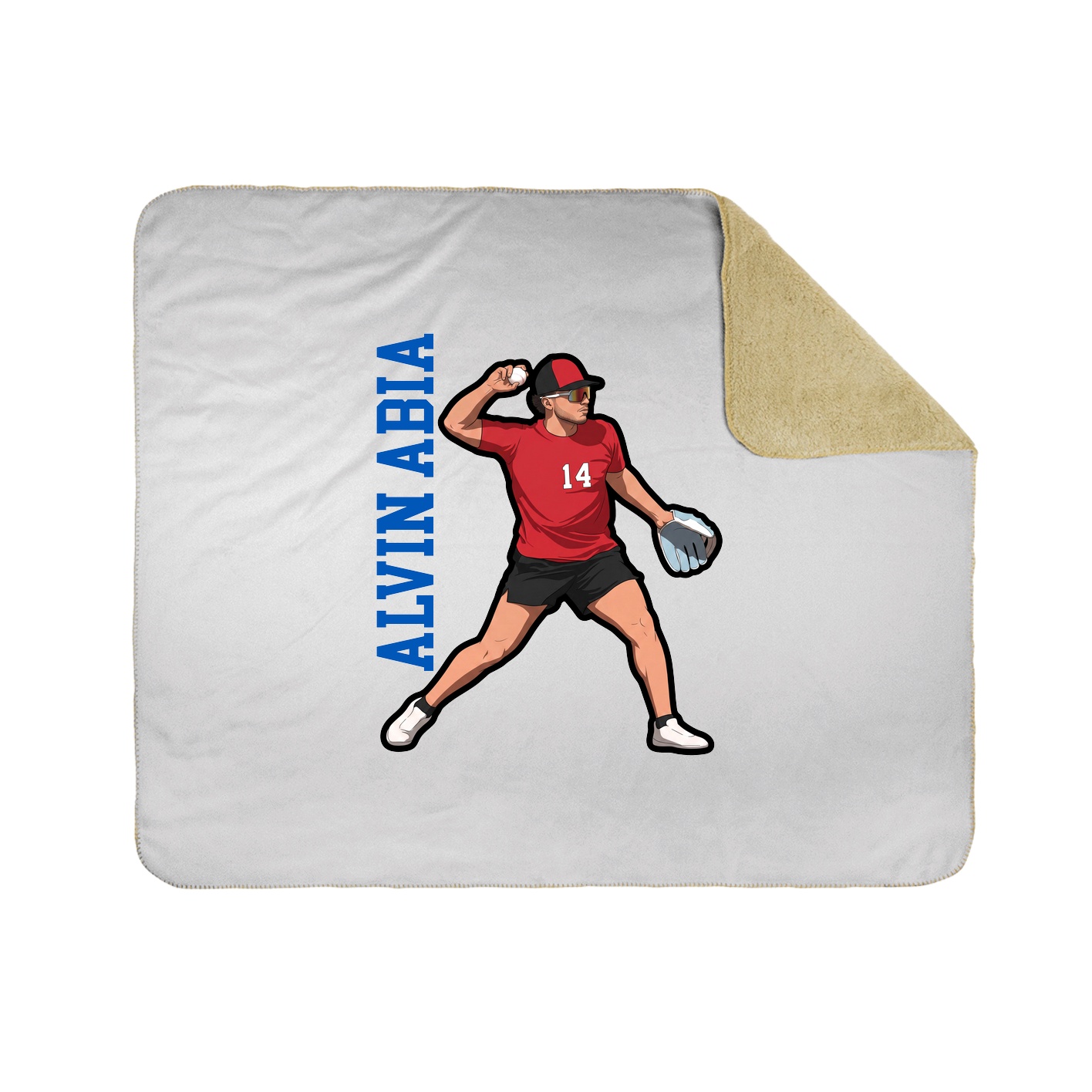 Throw Blanket — Name Vertical in White