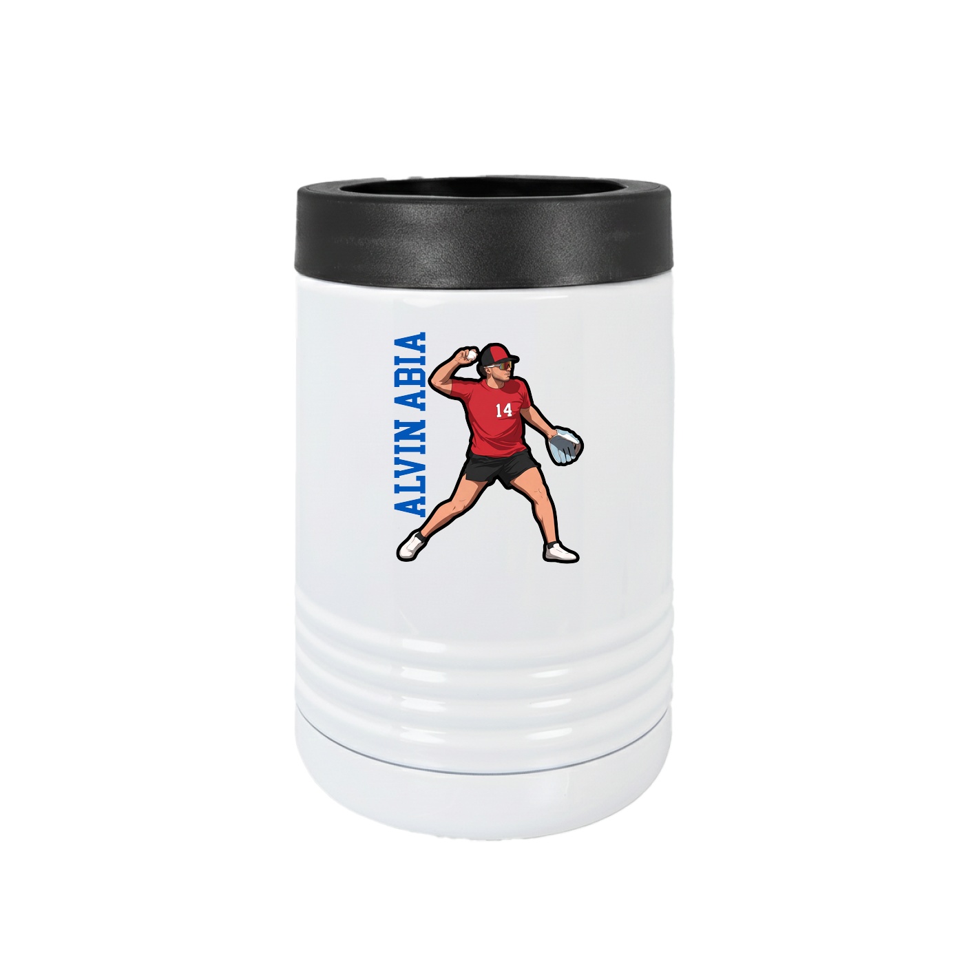 Beverage Holder — Name Vertical in White