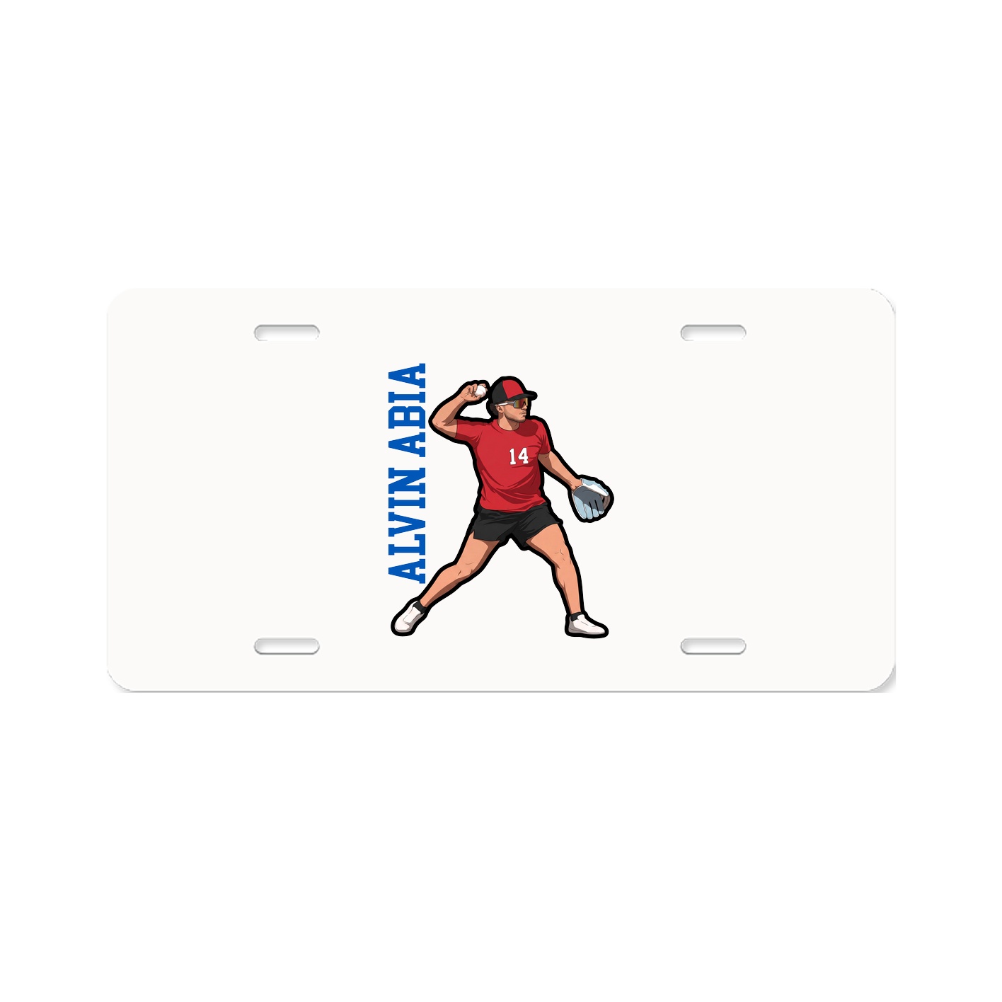 License Plate — Name Vertical in Classic