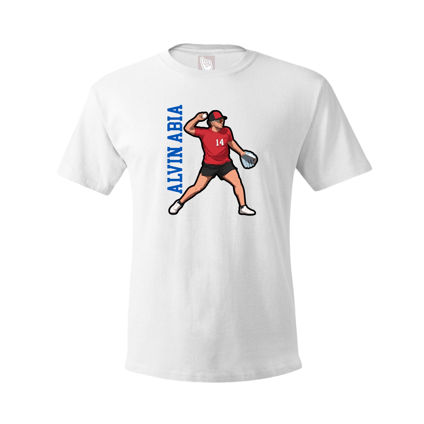 Youth Tee — Name Vertical in White