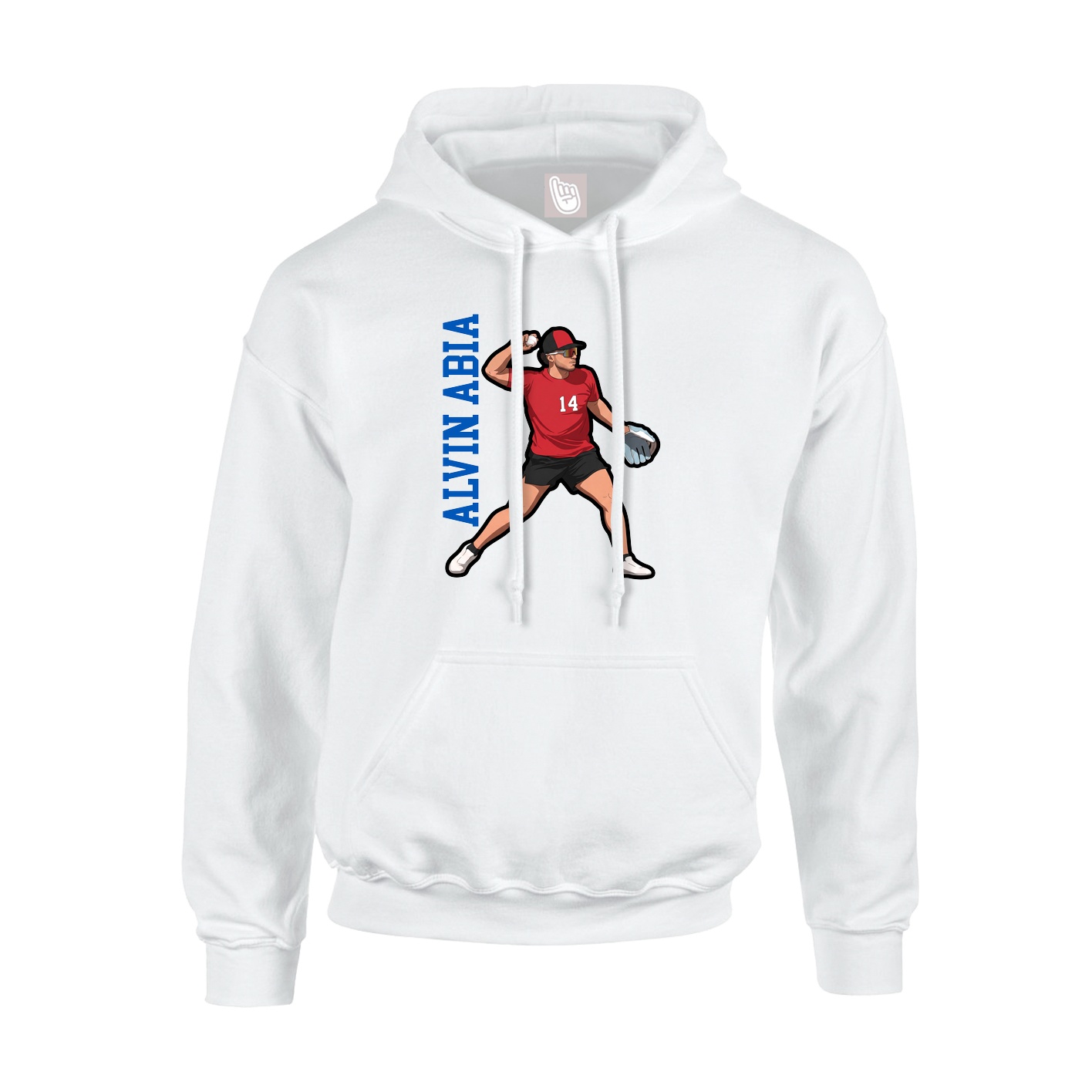 Youth Hoodie — Name Vertical in White