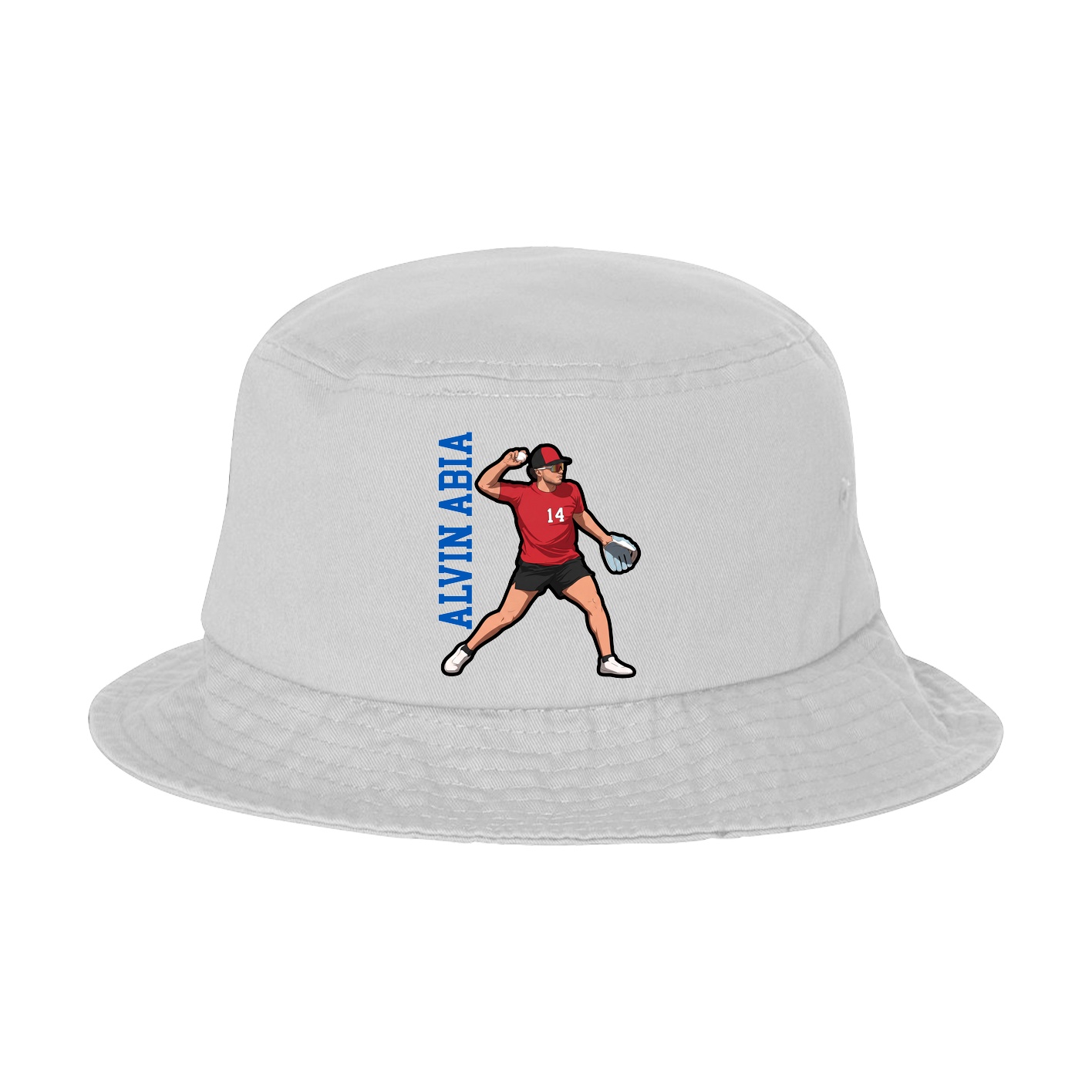 Bucket Cap — Name Vertical in White