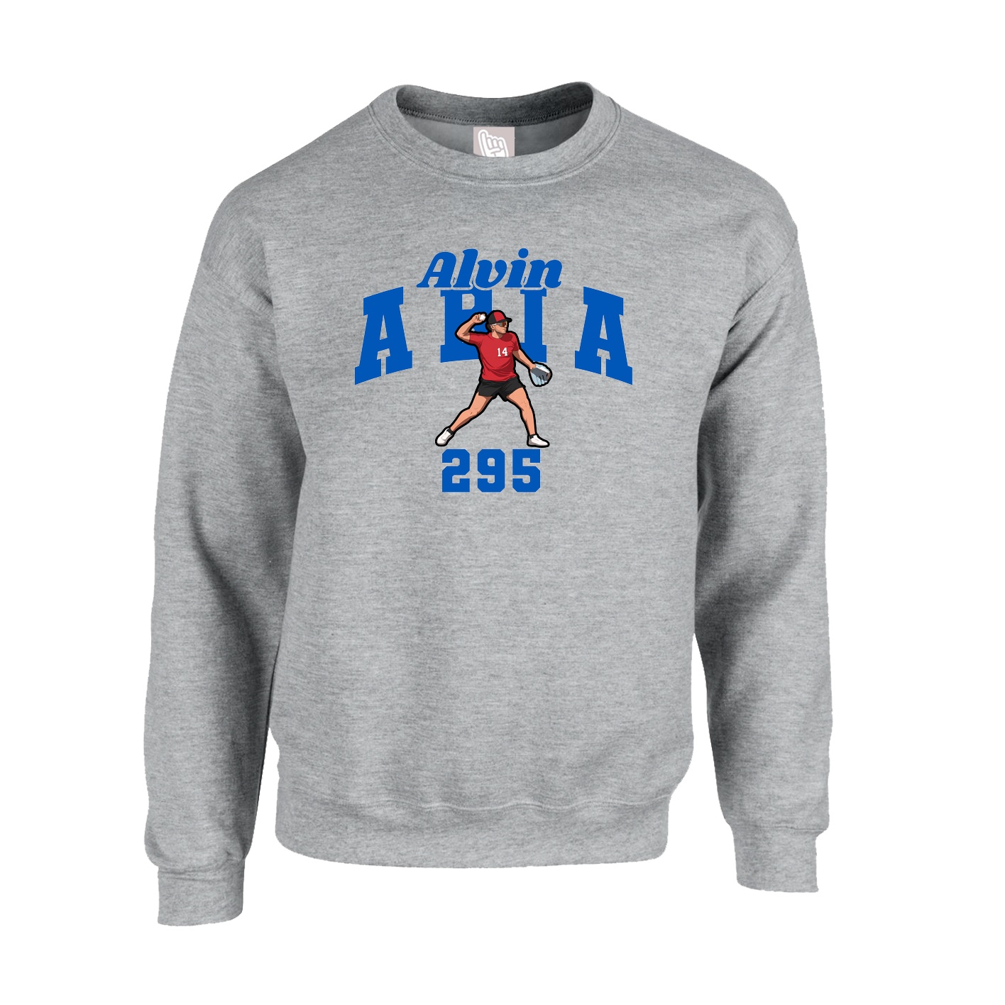 Fleece Crew — Signature Arch in Grey