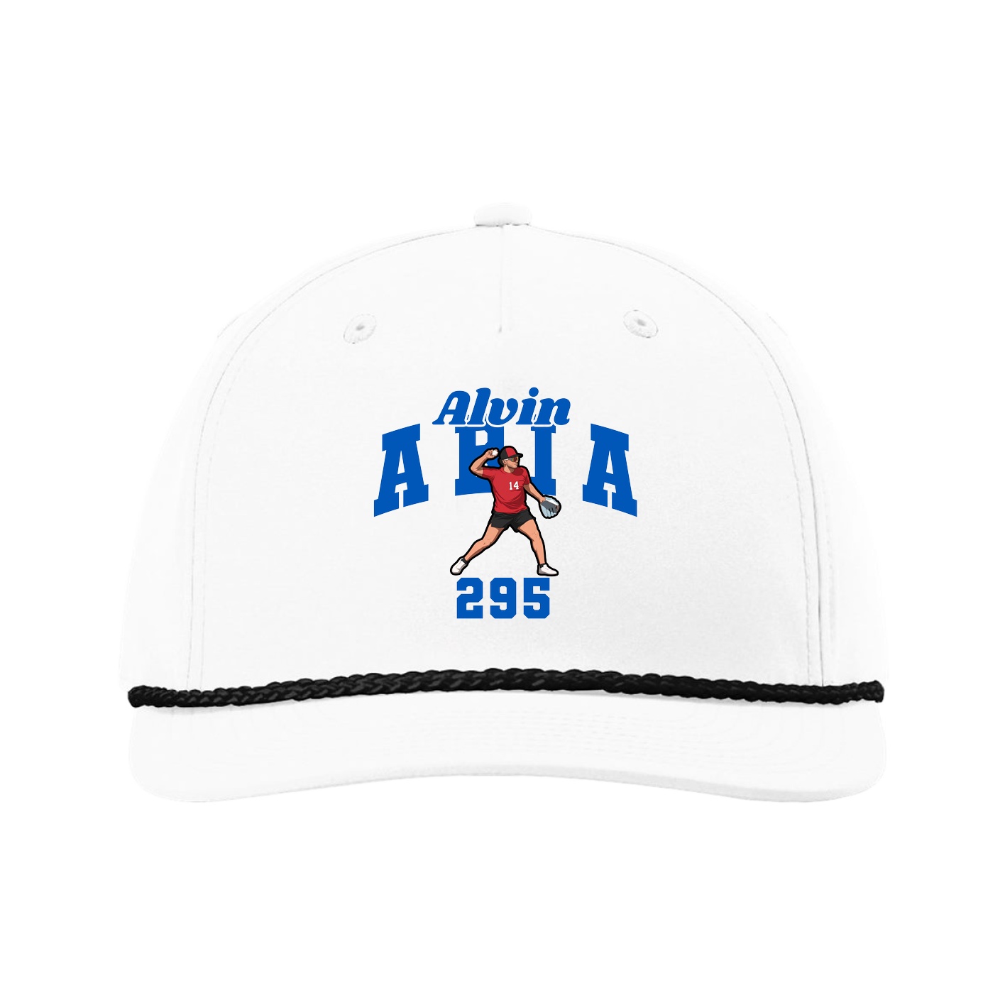 Five-Panel Classic Rope Cap — Signature Arch in White