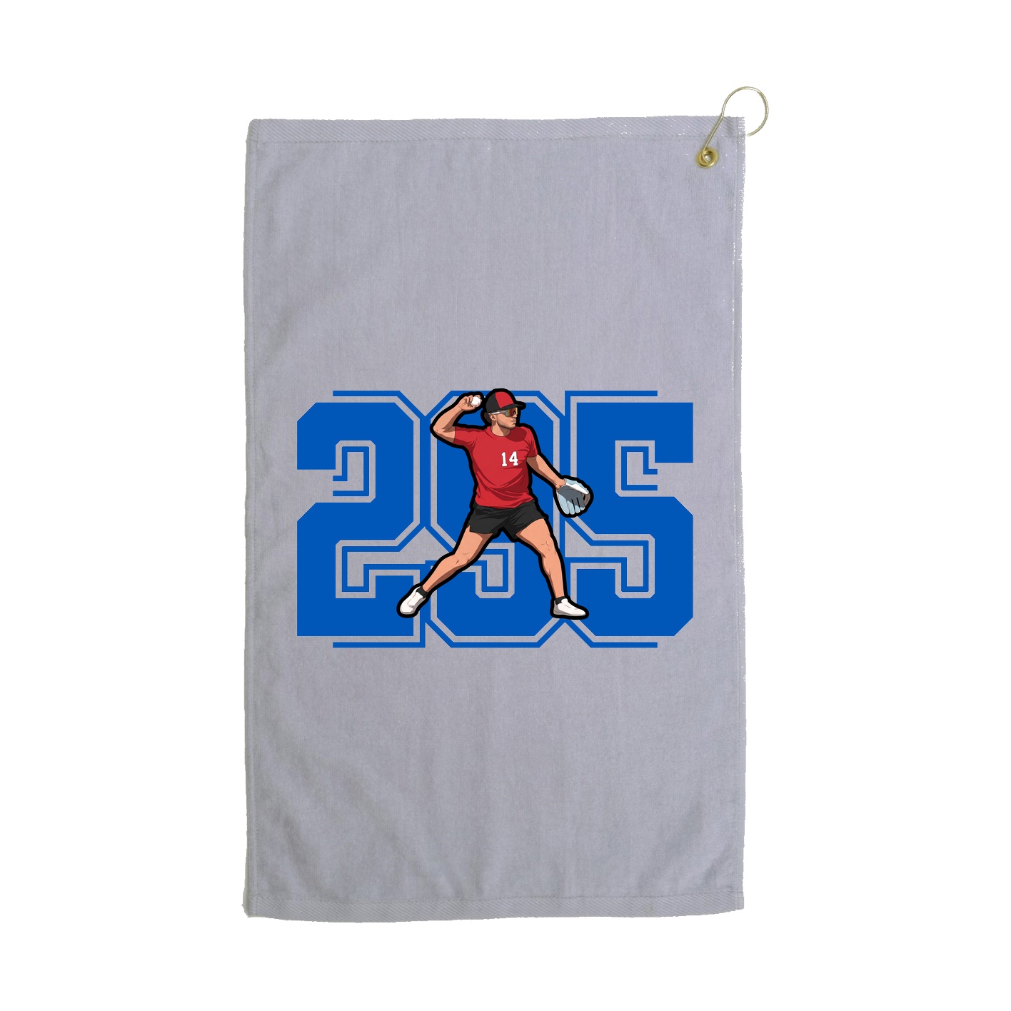 Golf Towel — Number in Grey