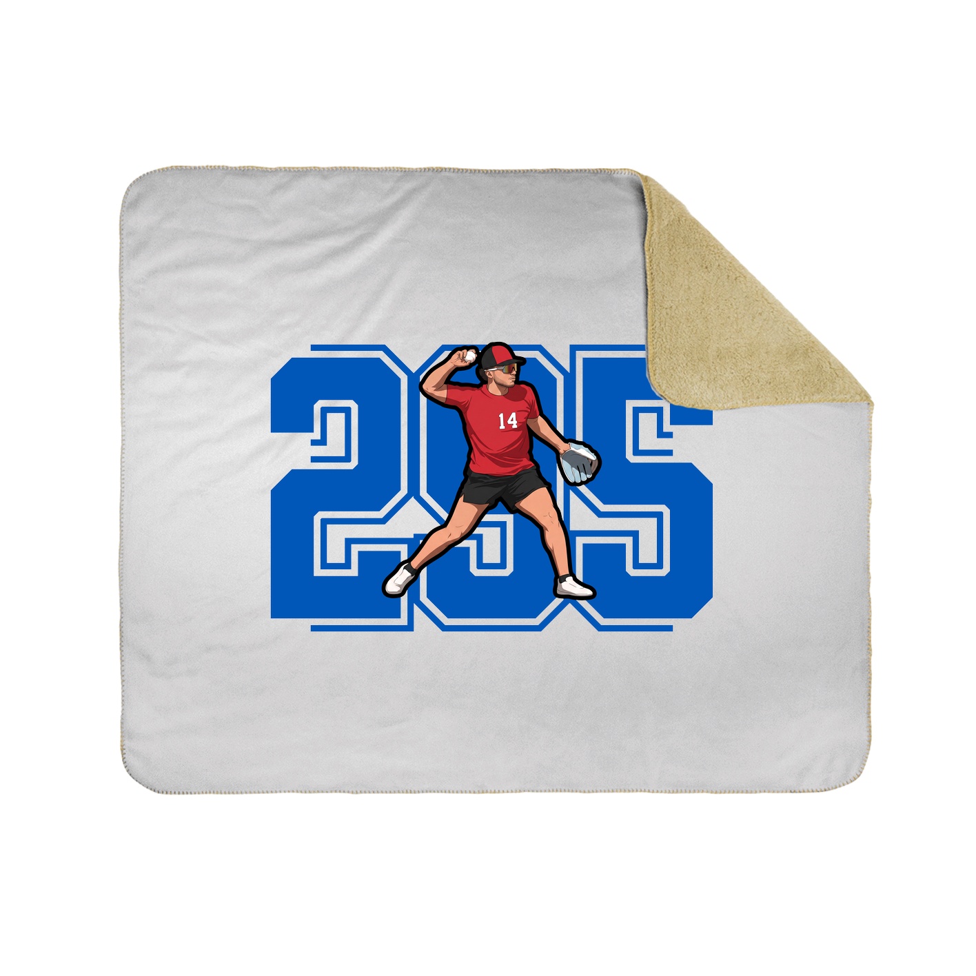 Throw Blanket — Number in White