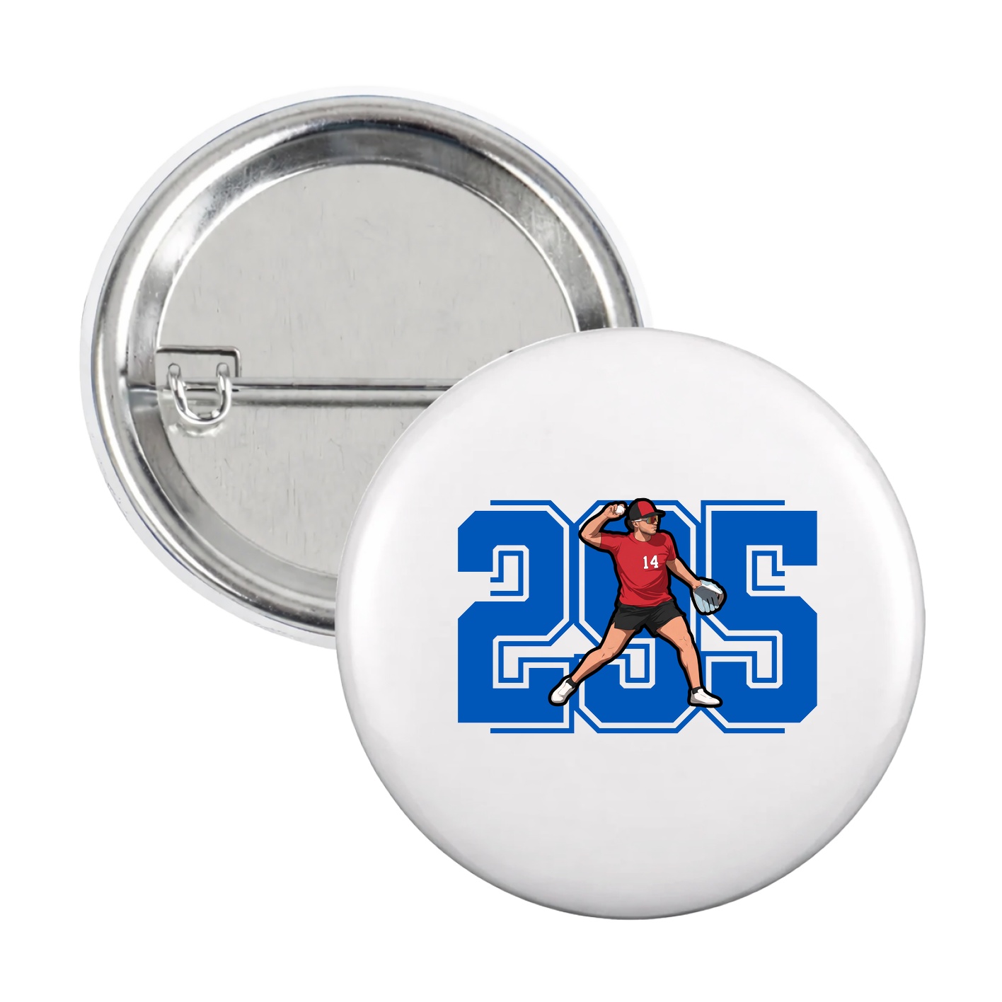 Game Day Button — Number in White