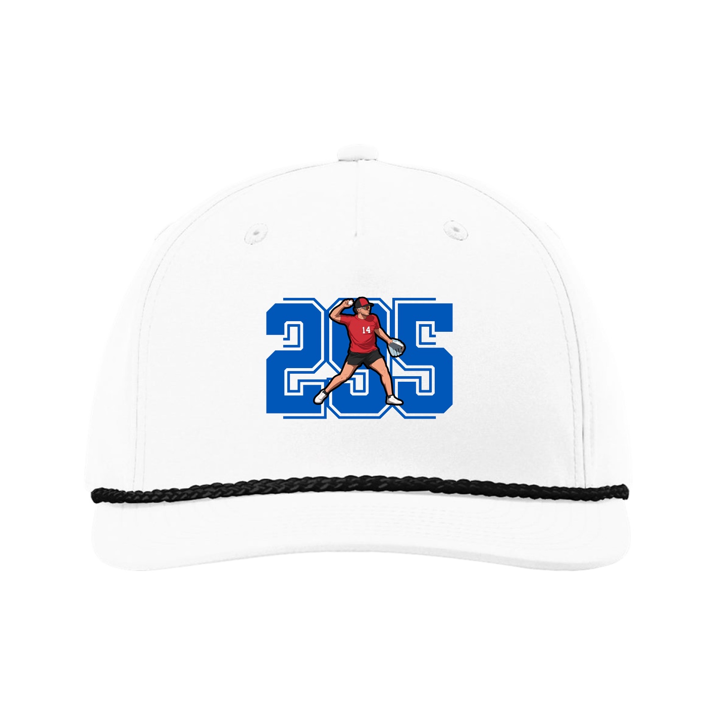 Five-Panel Classic Rope Cap — Number in White