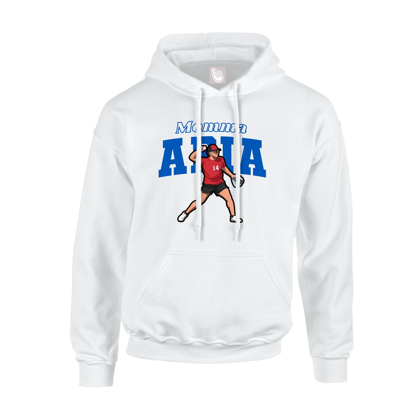 Youth Hoodie — Mothers Day Block in White