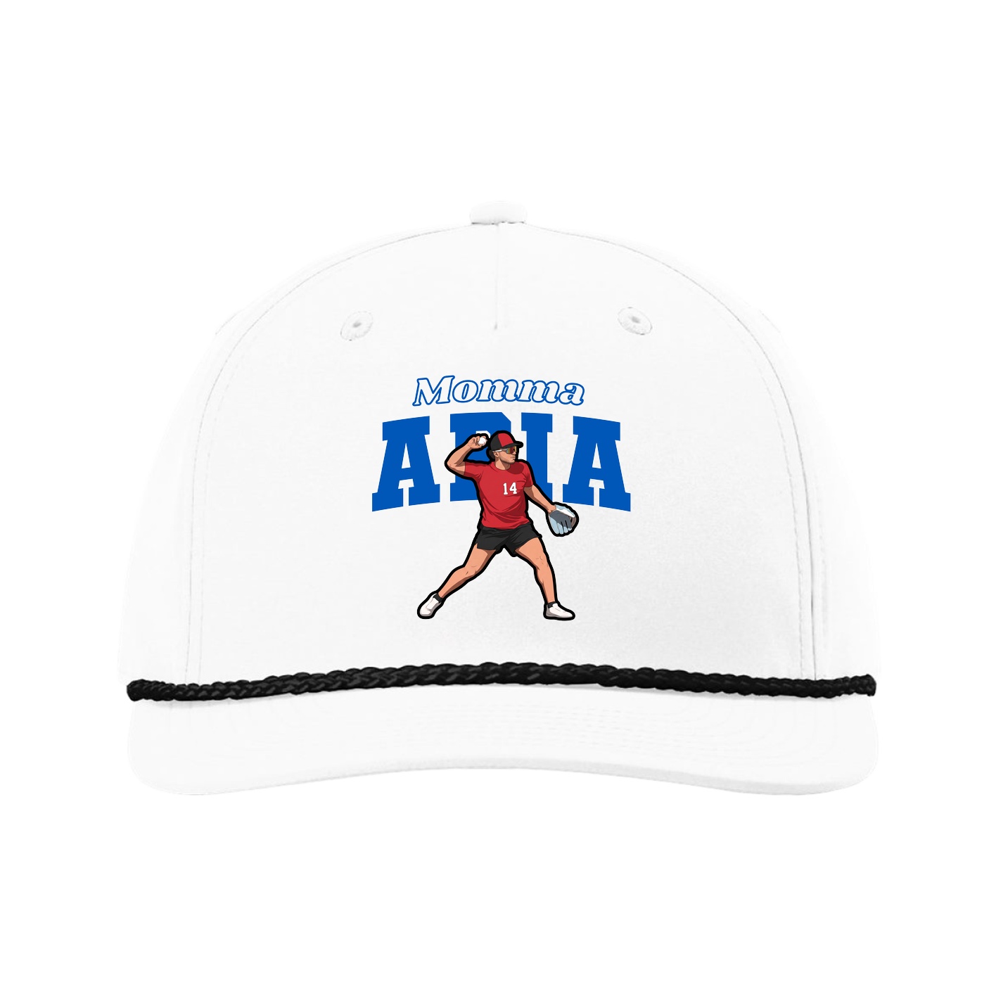 Five-Panel Classic Rope Cap — Mothers Day Block in White