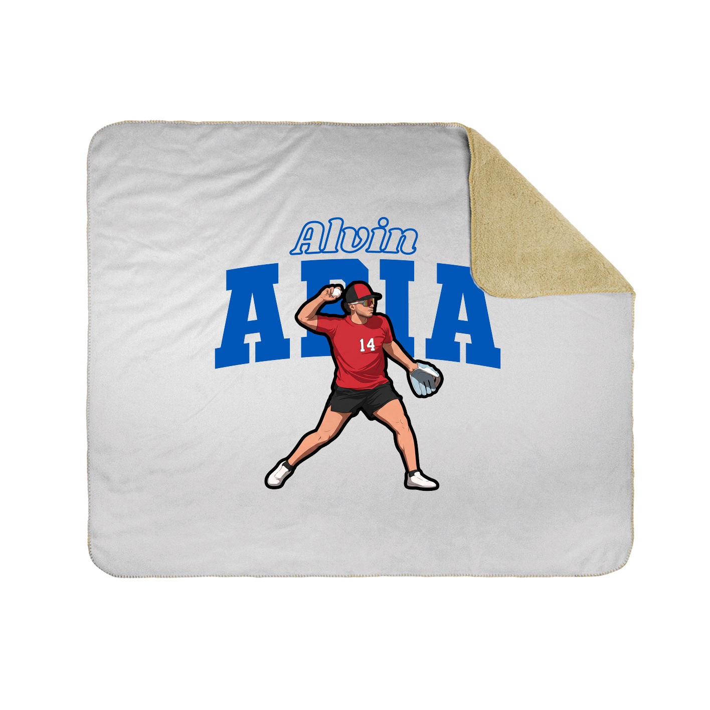 Throw Blanket — Name Arch in White