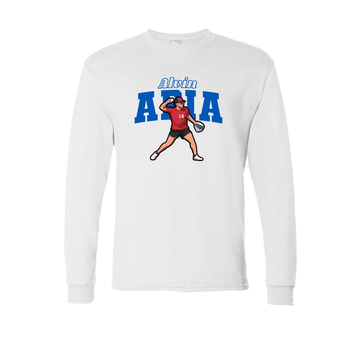 Long Sleeve Tee — Name Arch in White