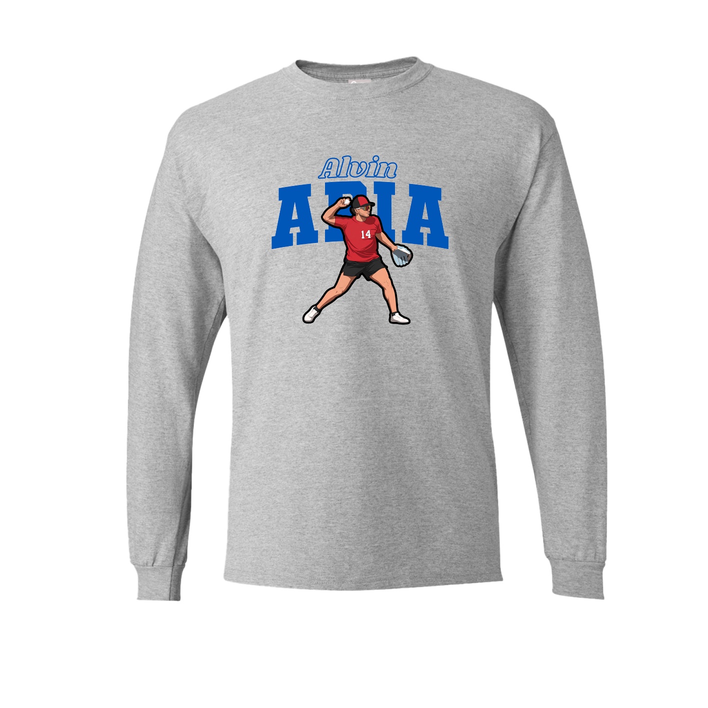 Long Sleeve Tee — Name Arch in Grey