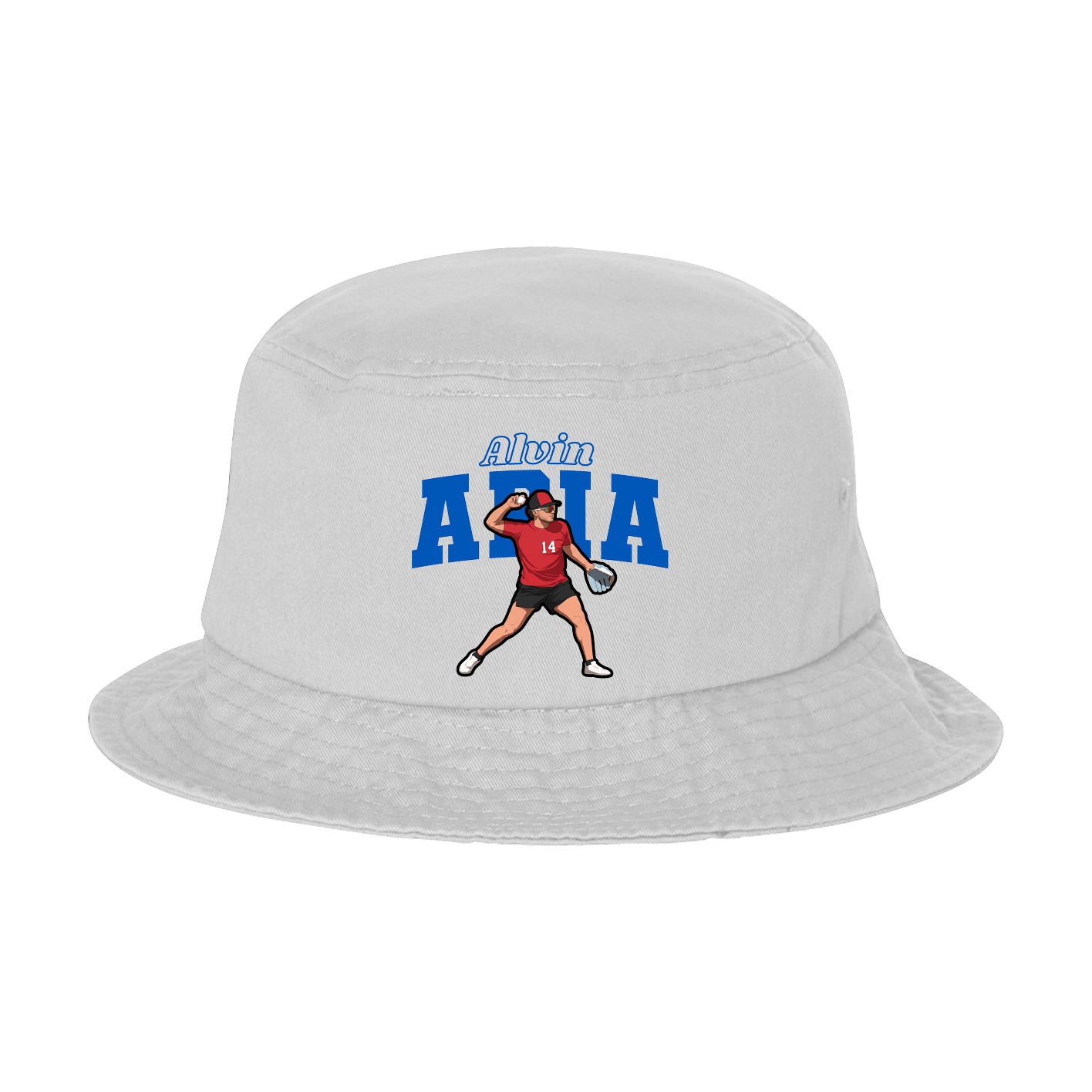 Bucket Cap — Name Arch in White