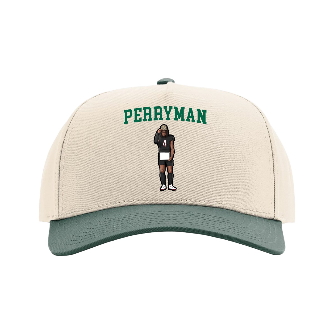 Full Fabric Five-Panel Champ Cap — Shirsey in Cream/Green