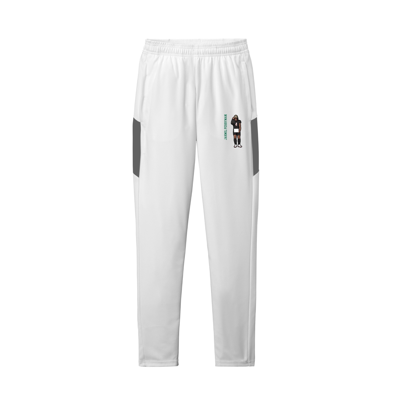 Team Travel Pant — Name Vertical in White/Grey