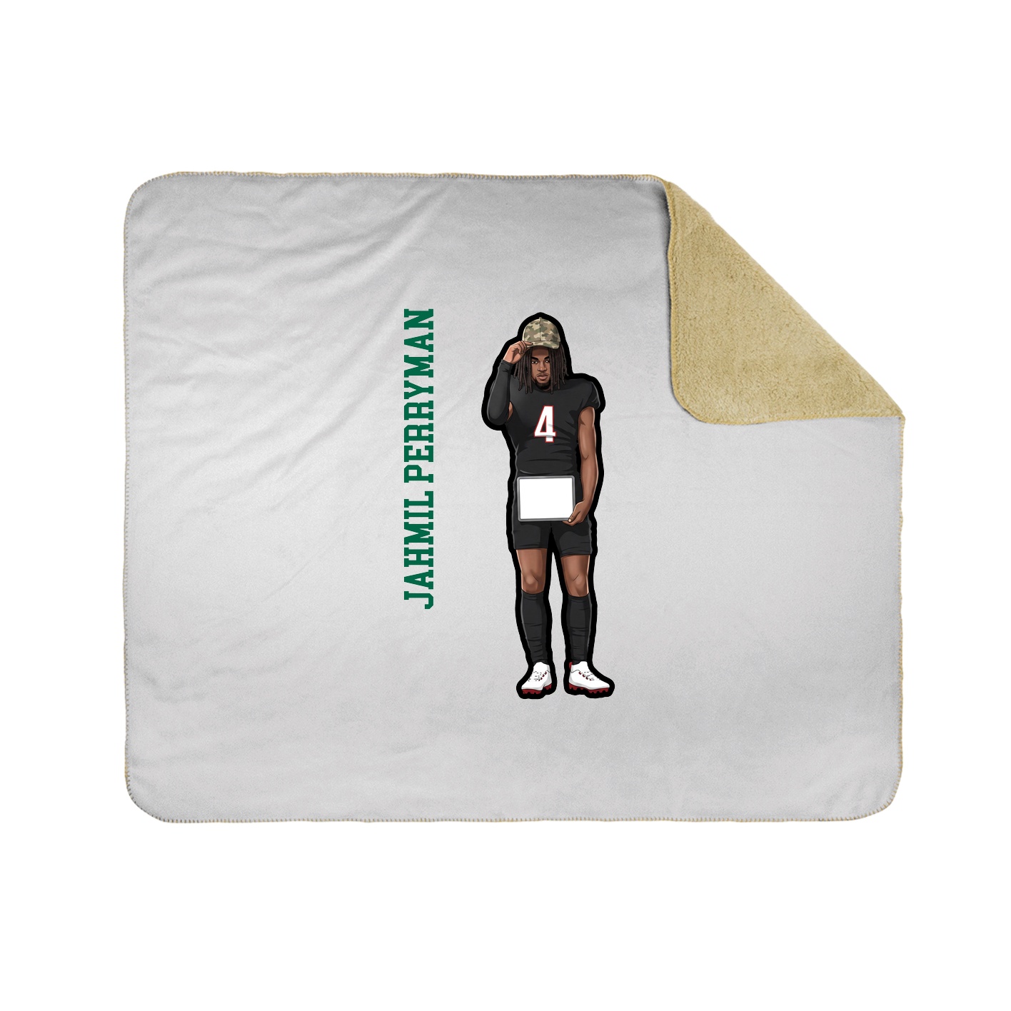 Throw Blanket — Name Vertical in White