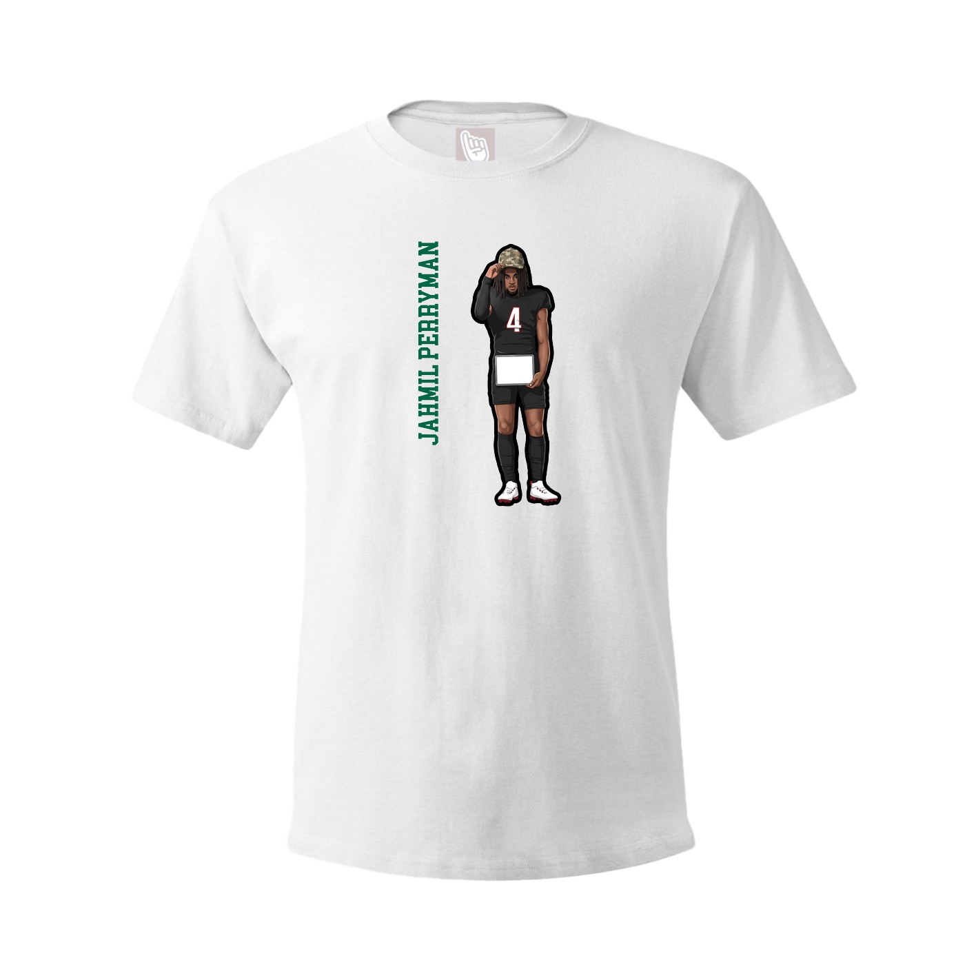 Tee — Name Vertical in White