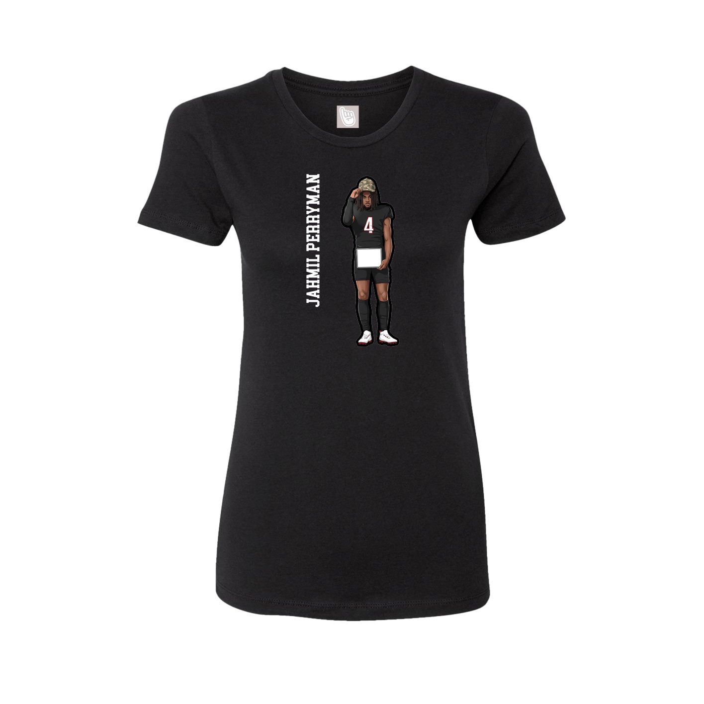 Womens Tee — Name Vertical in Black