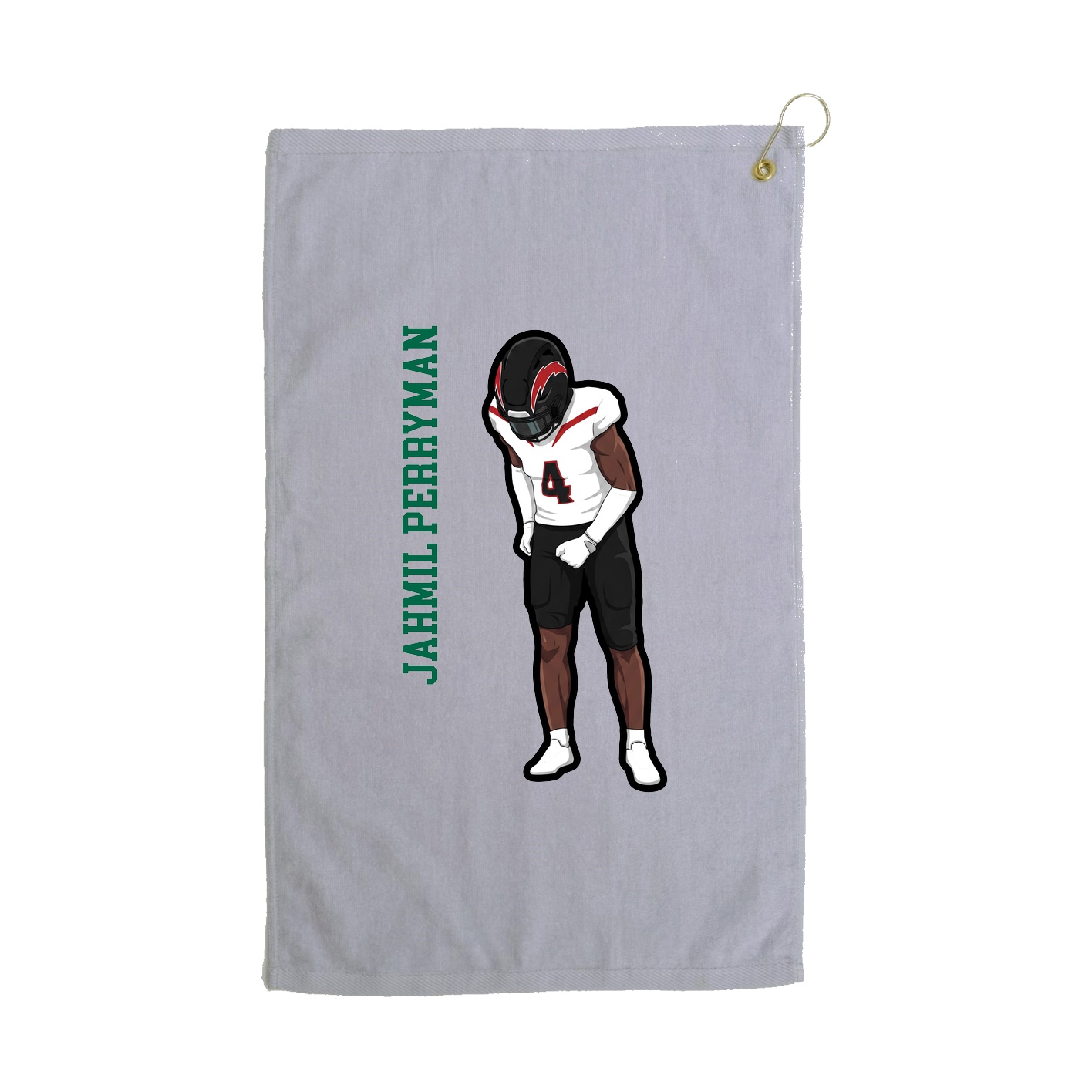 Golf Towel — Name Vertical in Grey