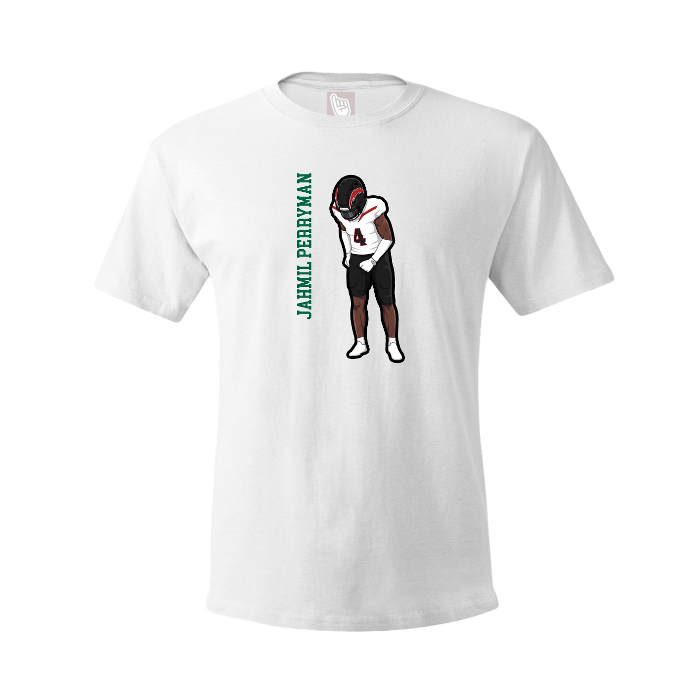 Youth Tee — Name Vertical in White
