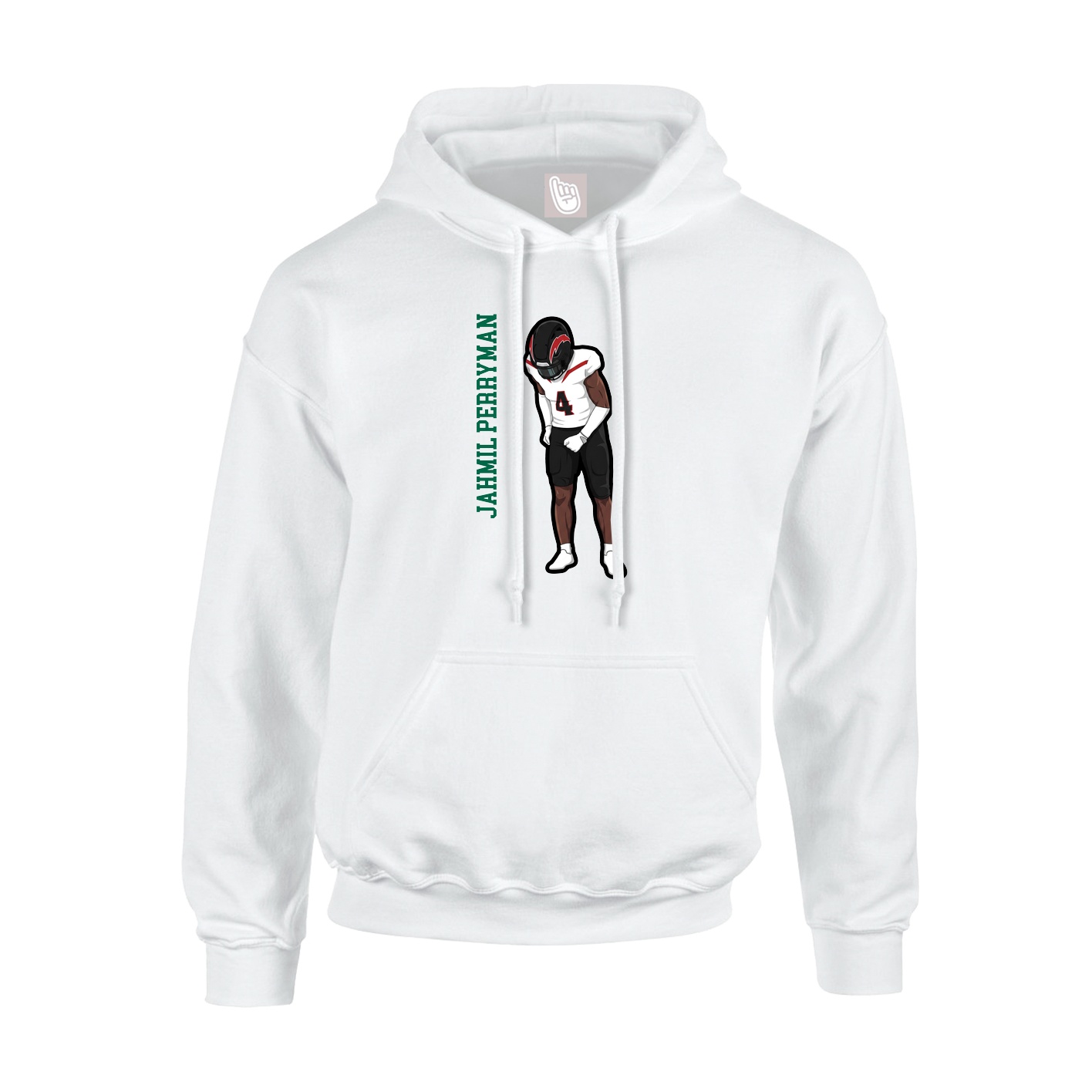 Hoodie — Name Vertical in White