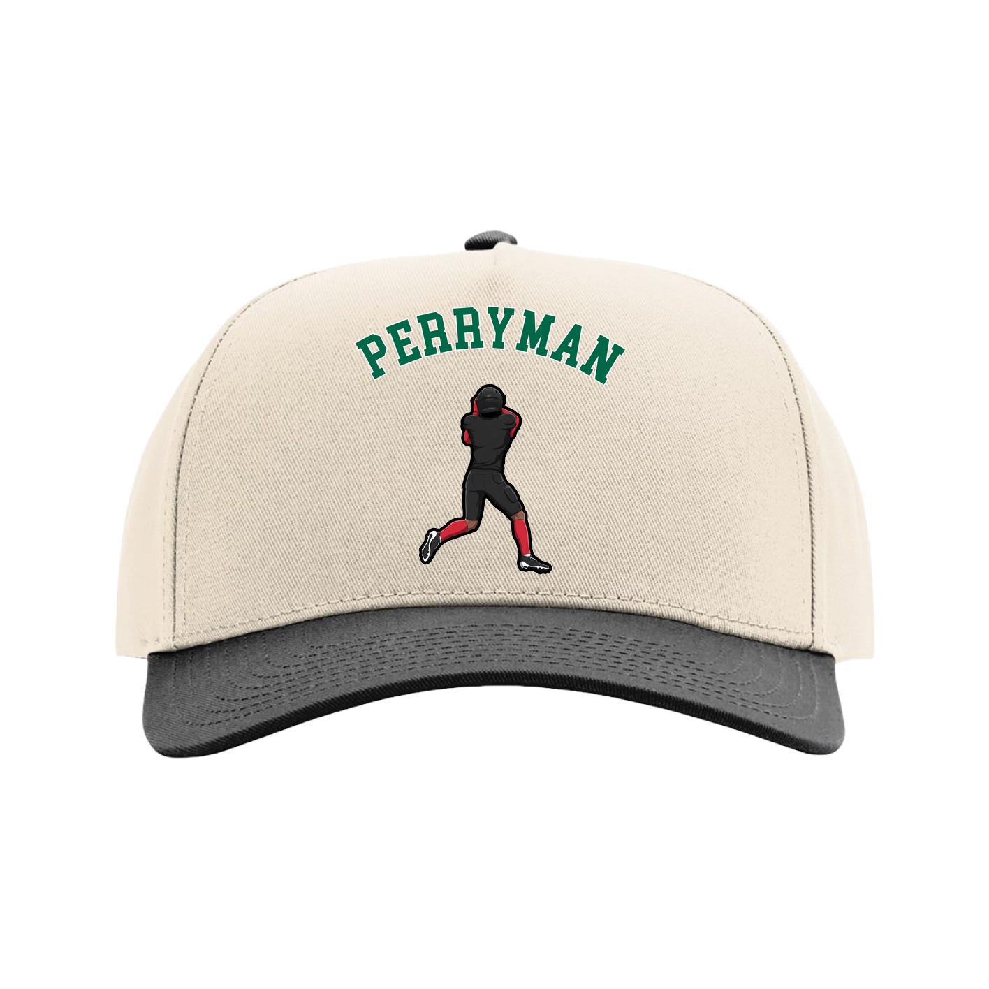 Full Fabric Five-Panel Champ Cap — Shirsey Arch in Cream/Black