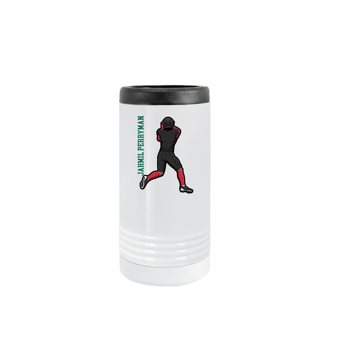 Slim Beverage Holder — Name Vertical in White