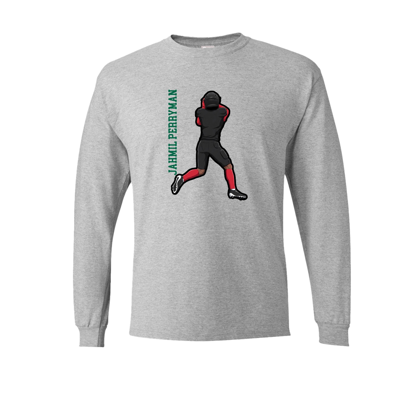 Long Sleeve Tee — Name Vertical in Grey