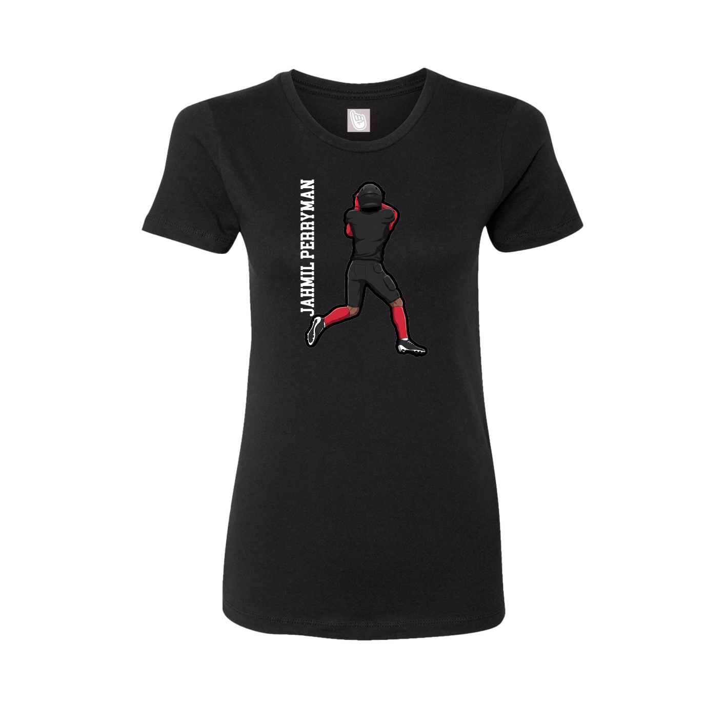 Womens Tee — Name Vertical in Black